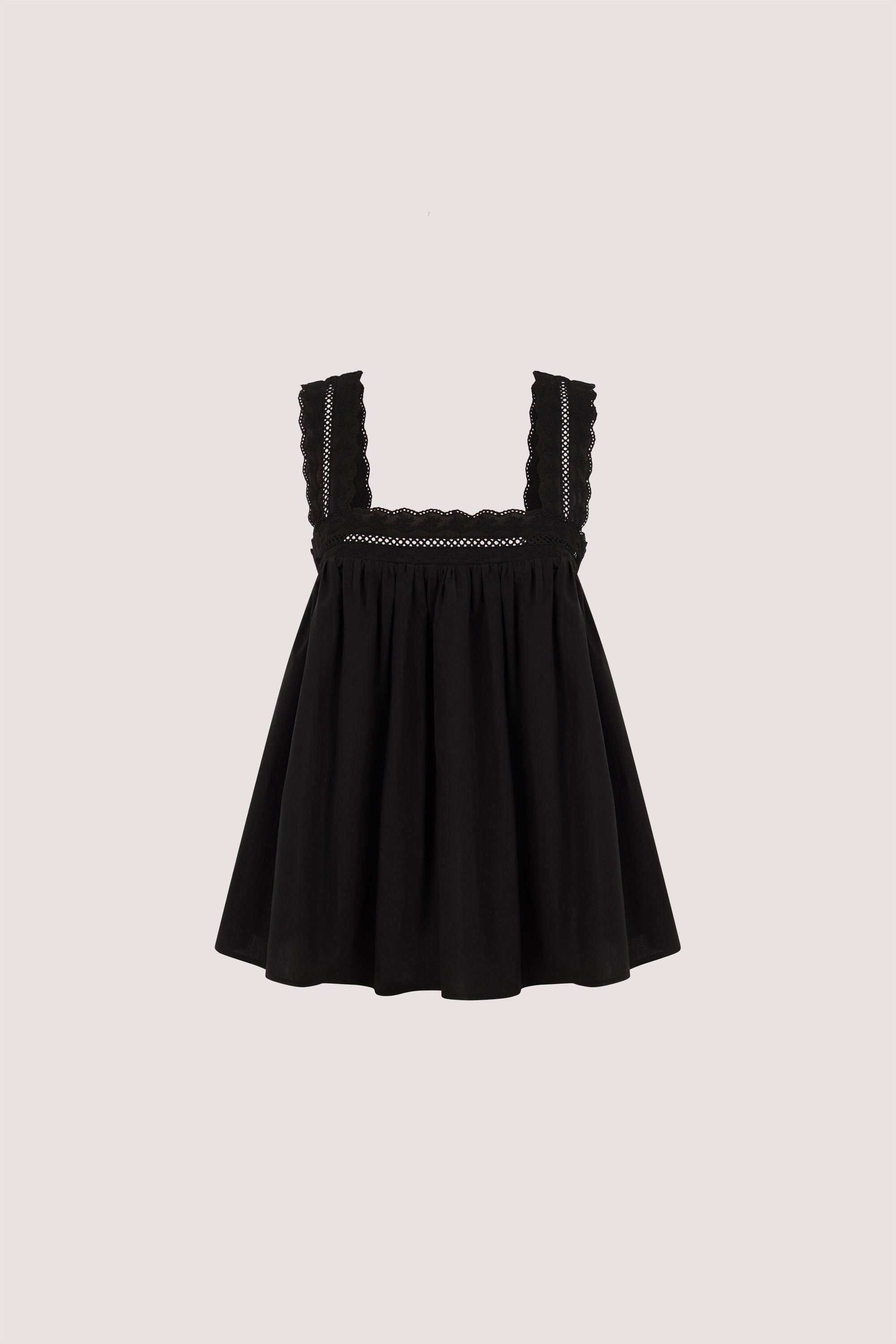 MIRANDA BLACK LACE TRIM TOP