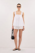 MIRANDA WHITE LACE TRIM TOP
