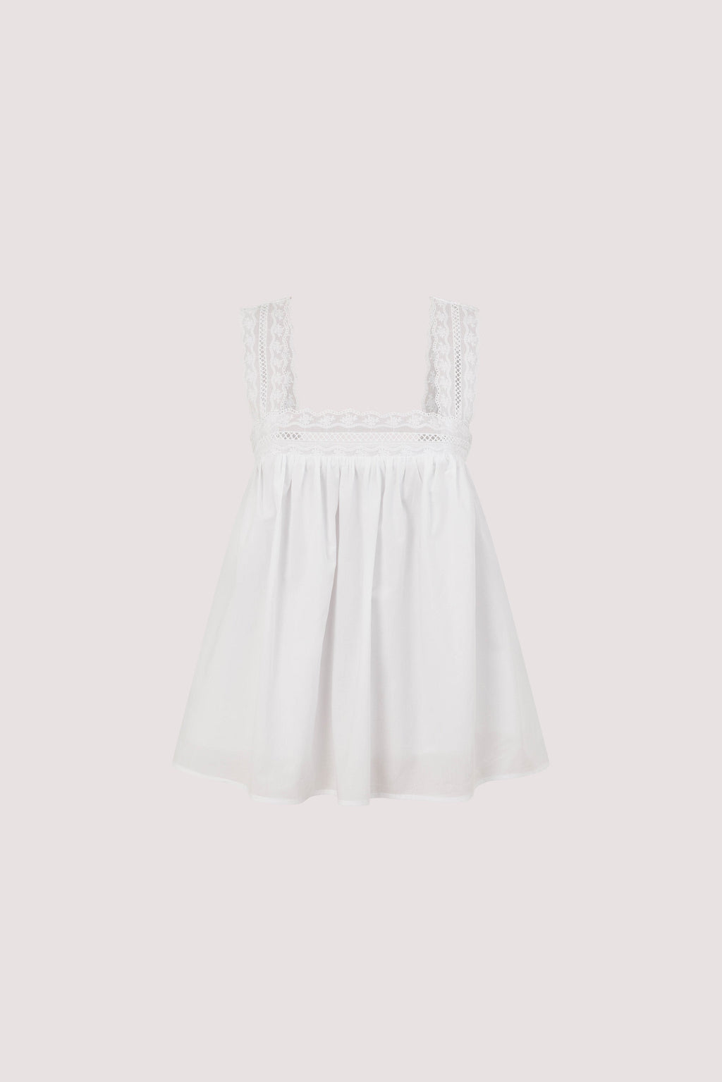 MIRANDA WHITE LACE TRIM TOP
