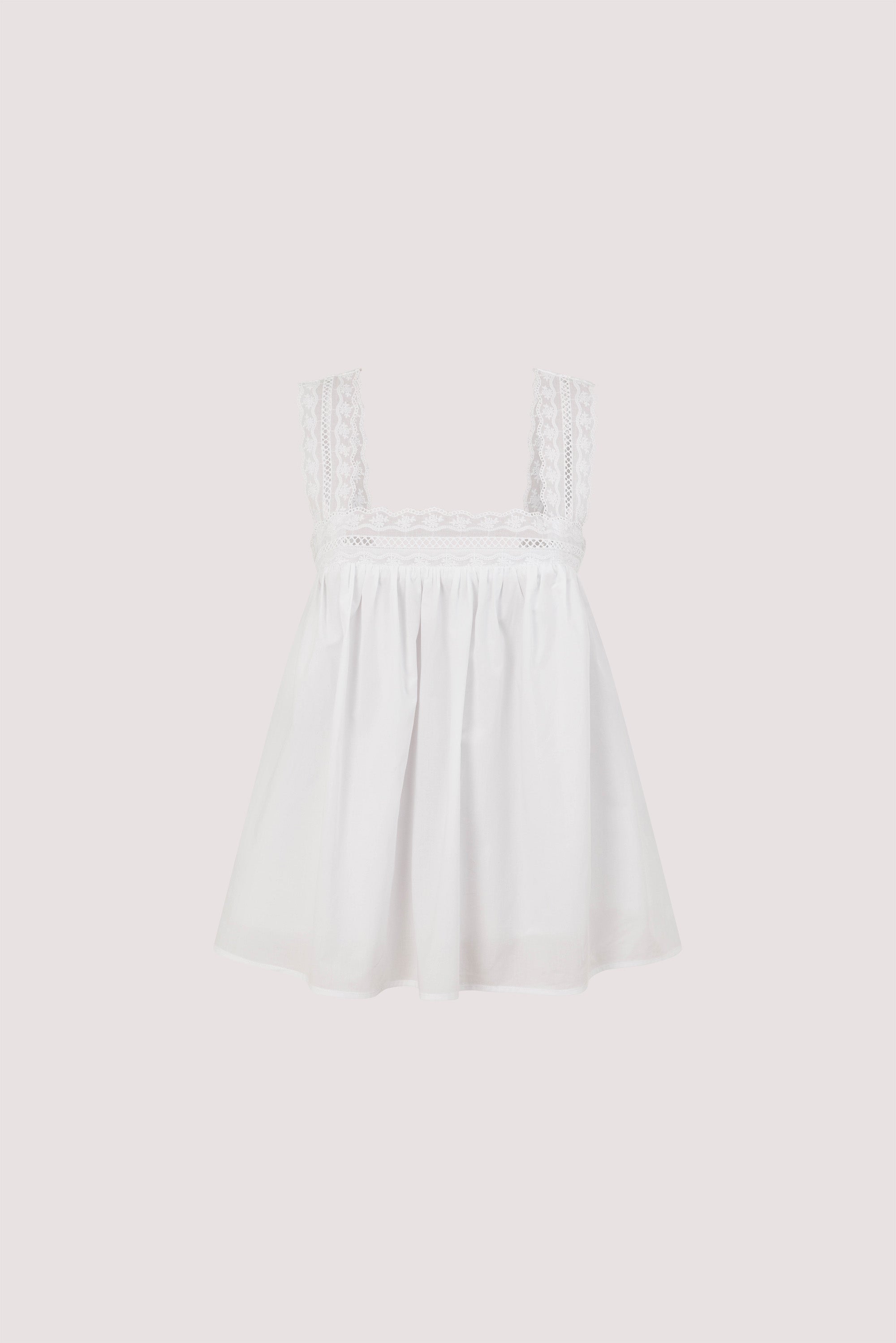 MIRANDA WHITE LACE TRIM TOP