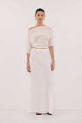 MAISON WHITE RAMIE BIAS MAXI SKIRT
