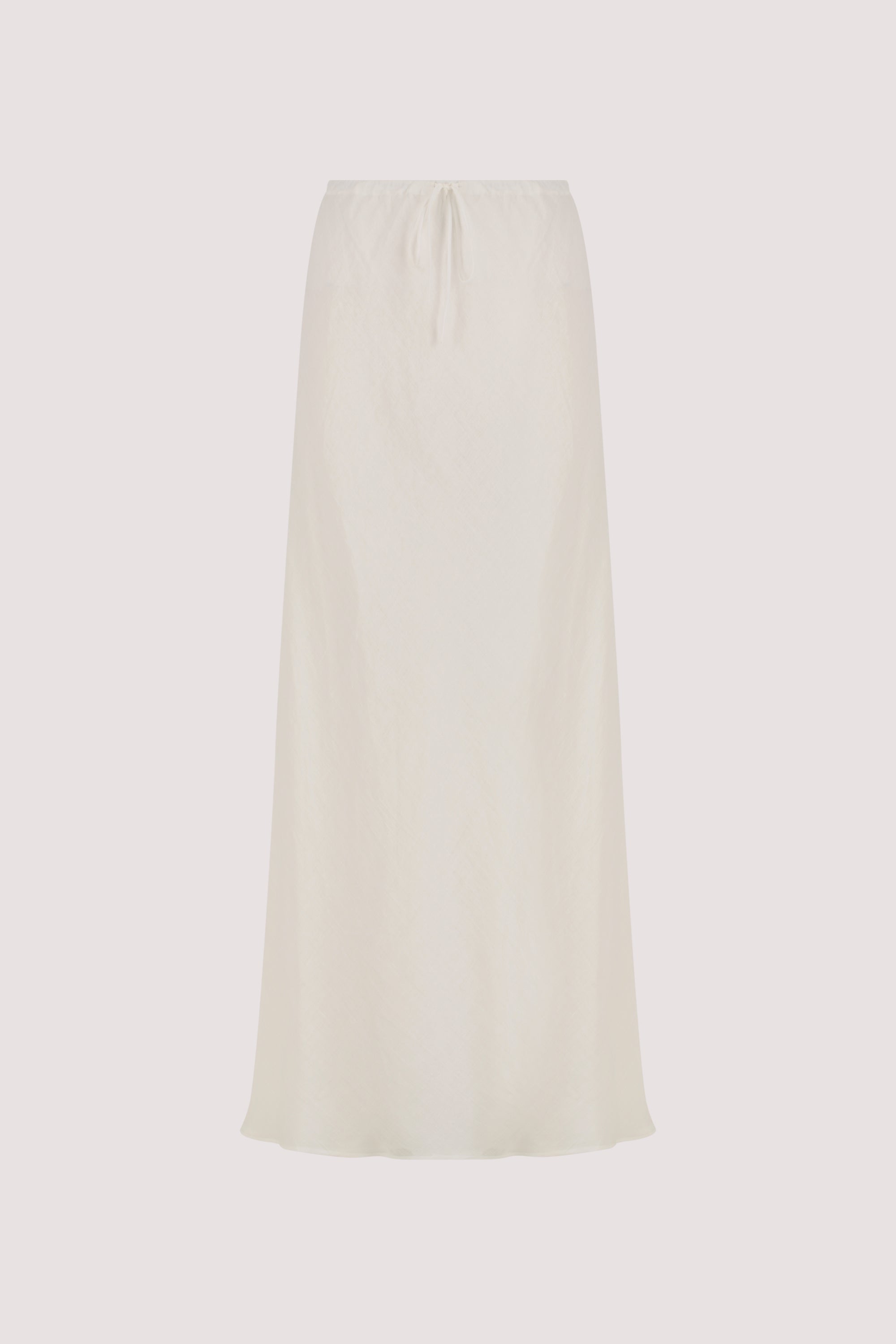 MAISON WHITE RAMIE BIAS MAXI SKIRT