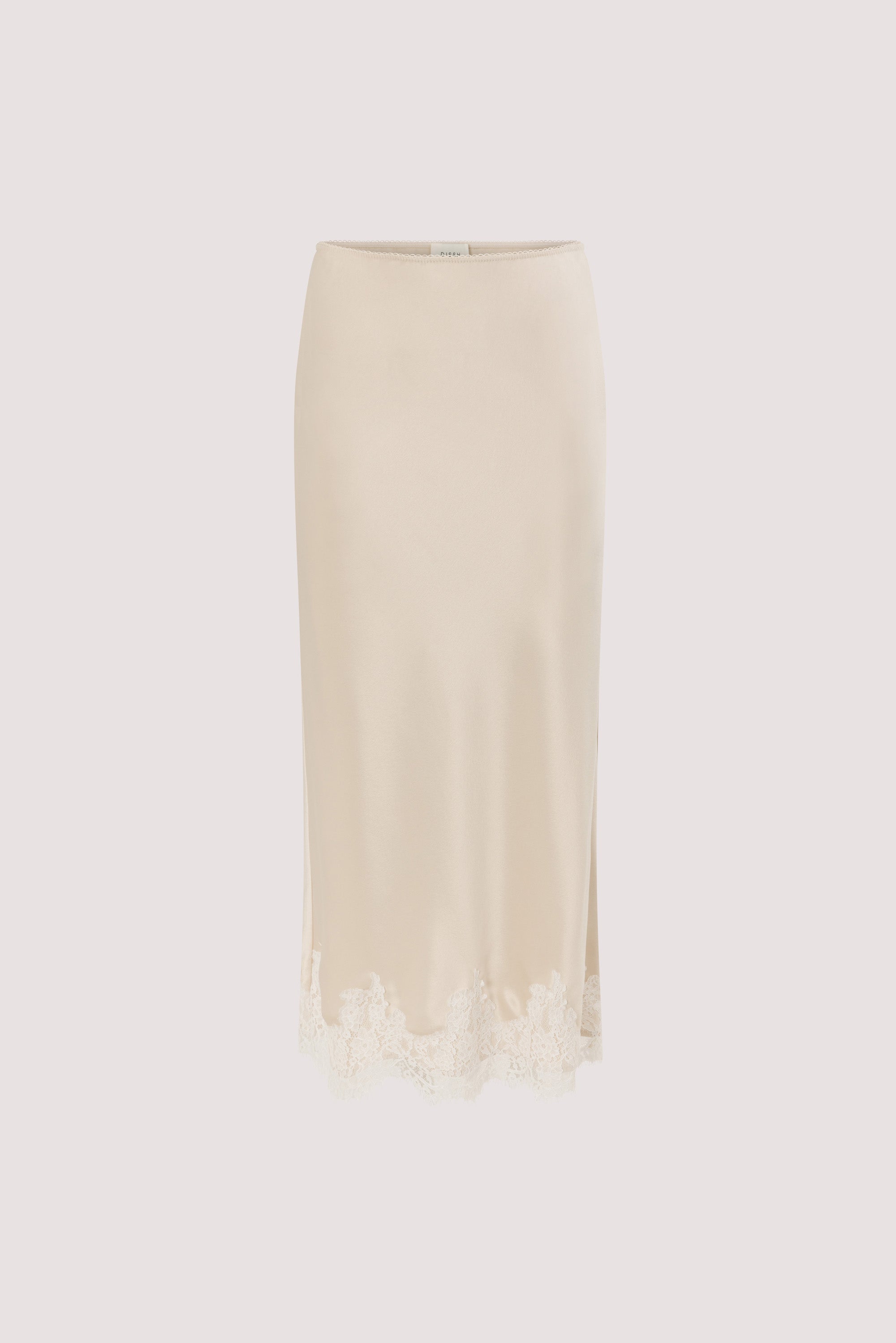 SELENE OYSTER SATIN MIDI SKIRT