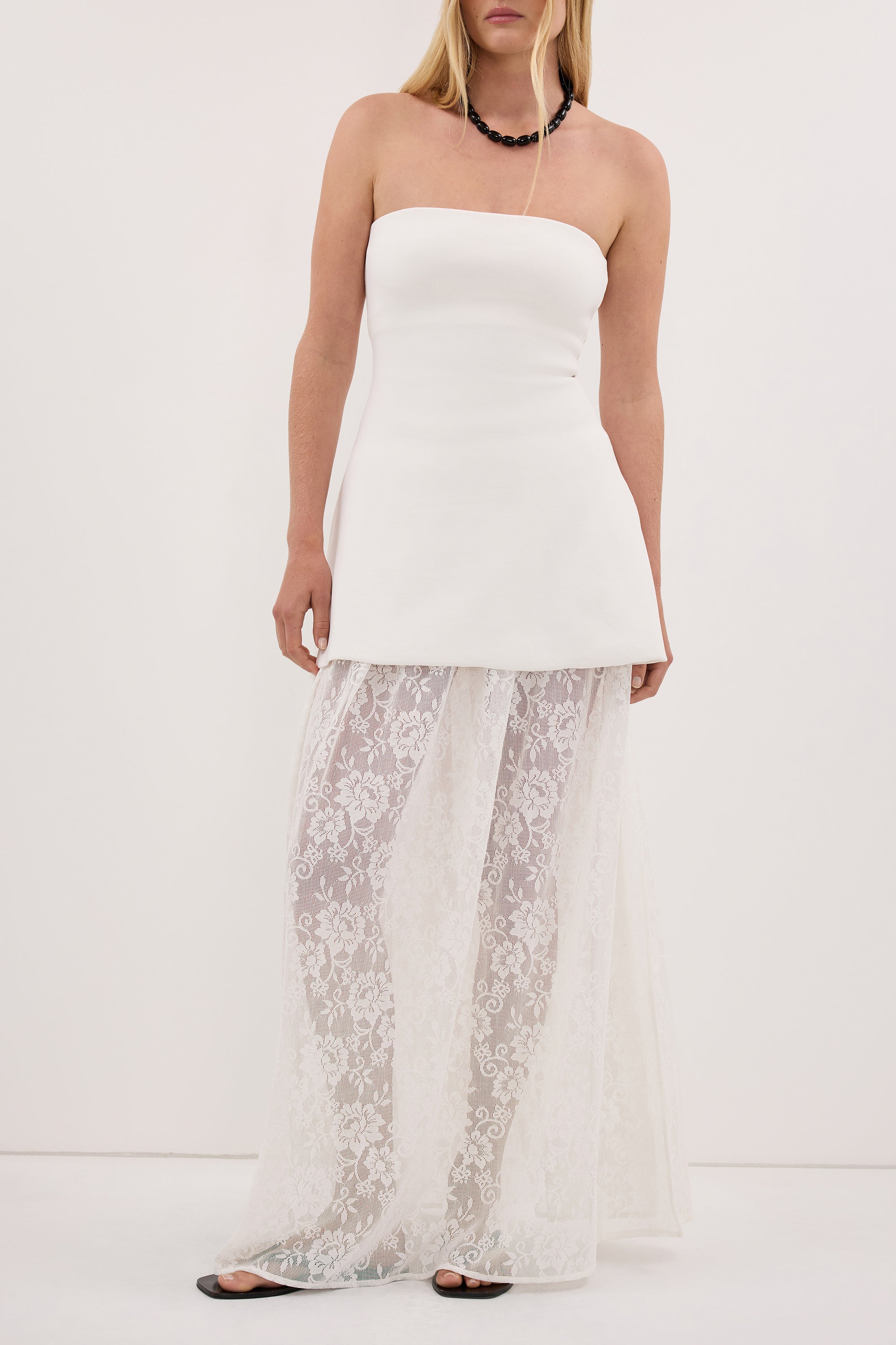 ANYA WHITE LACE MAXI SKIRT