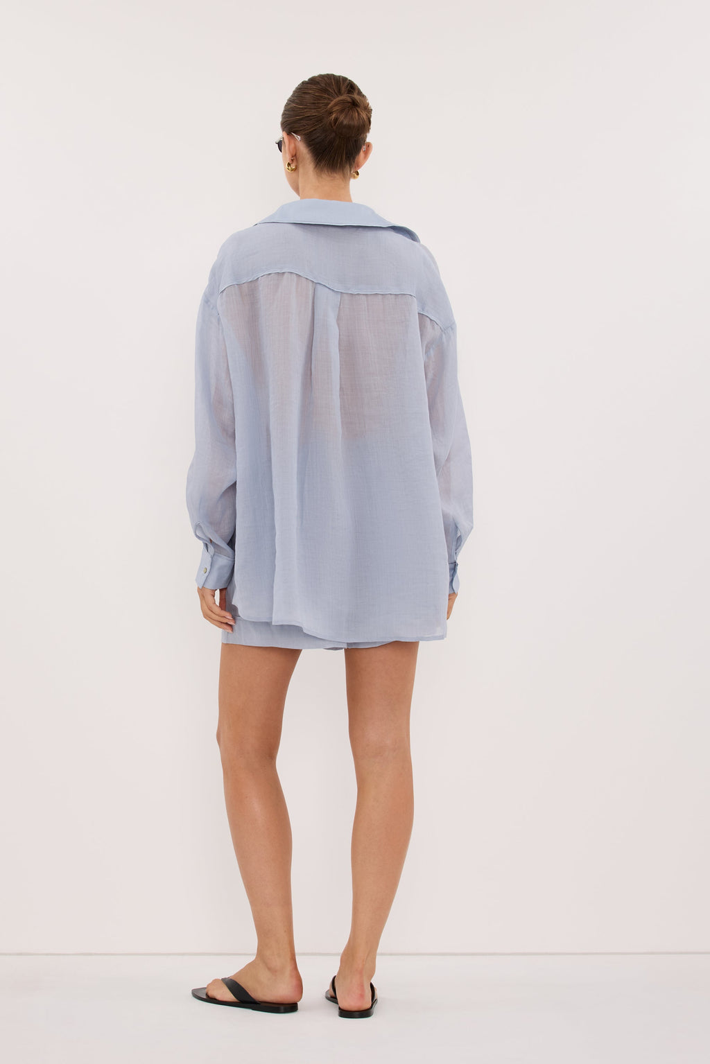 KAI DUSTY BLUE RAMIE SHORT