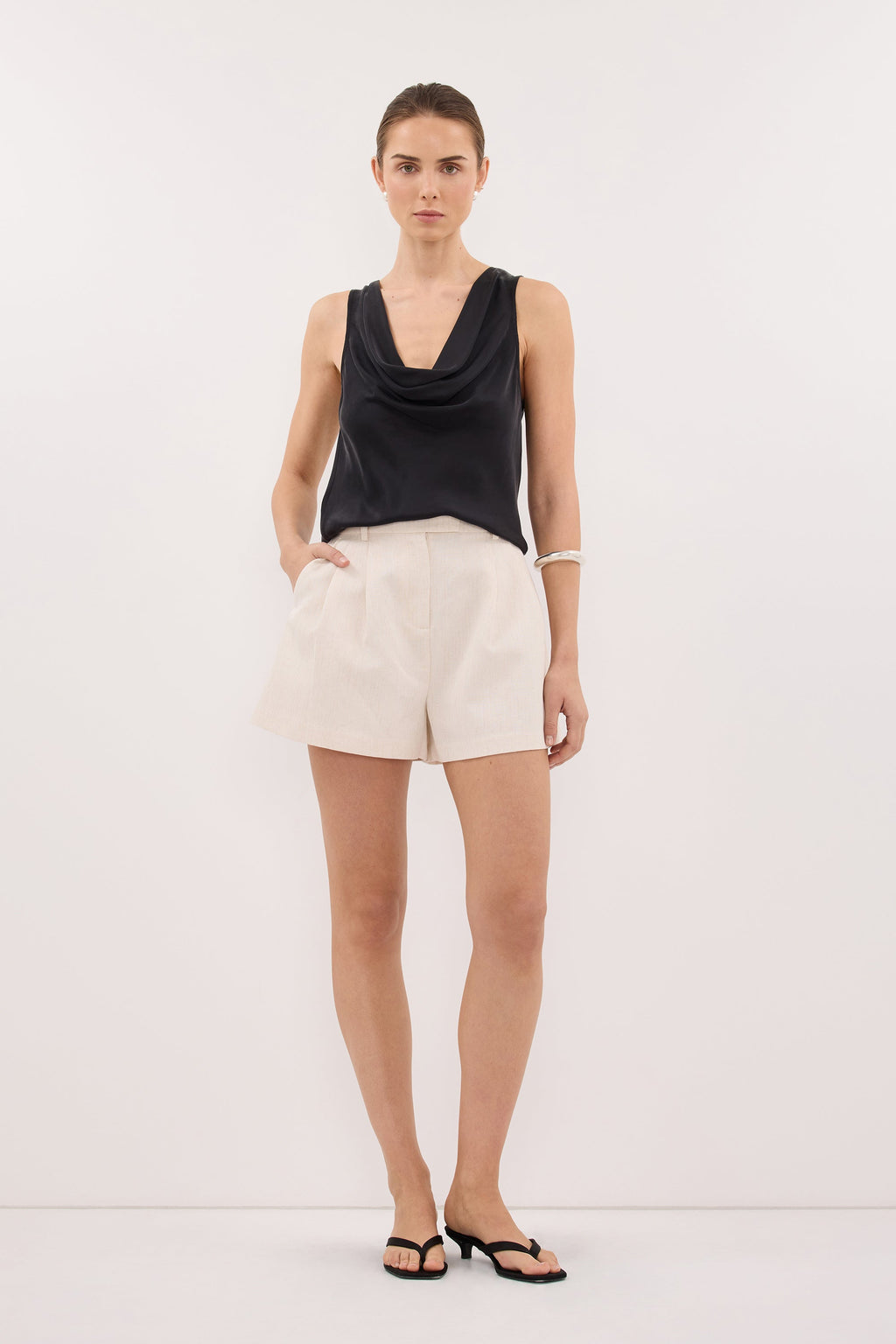 ROSALIE CREAM MARLE TAILORED SHORT