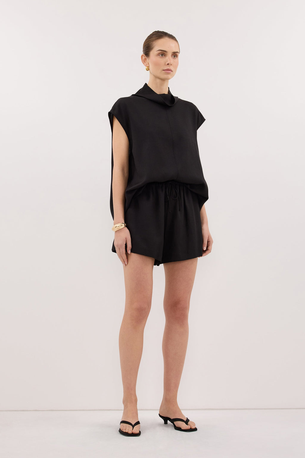CALIA BLACK DRAWSTRING SHORT