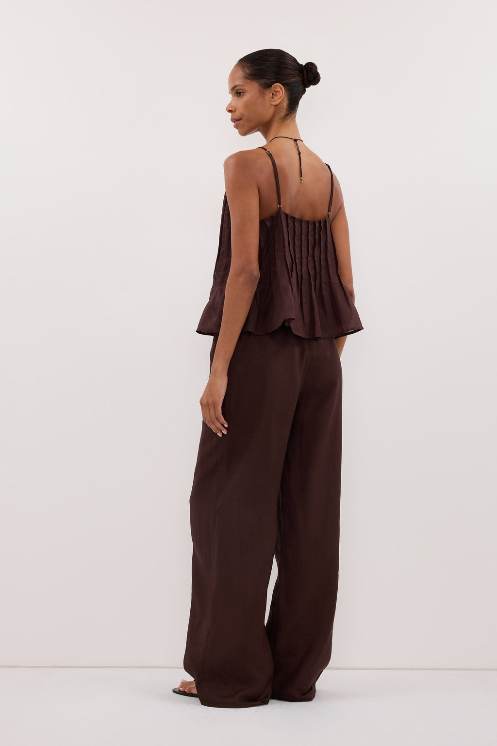 GINNY BURNT CHOC RAMIE PANT