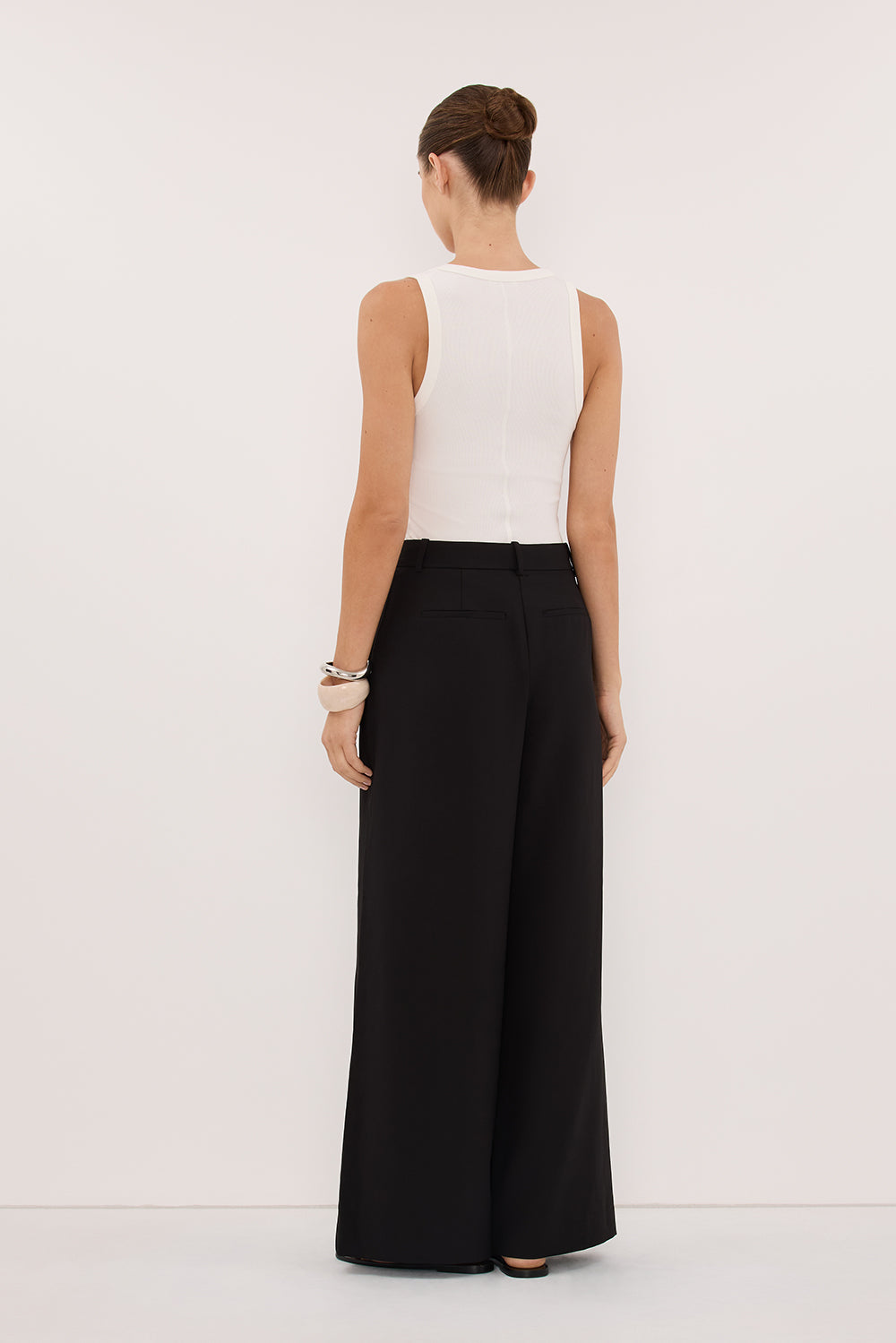 PARKER BLACK TAILORED WIDE LEG PANT