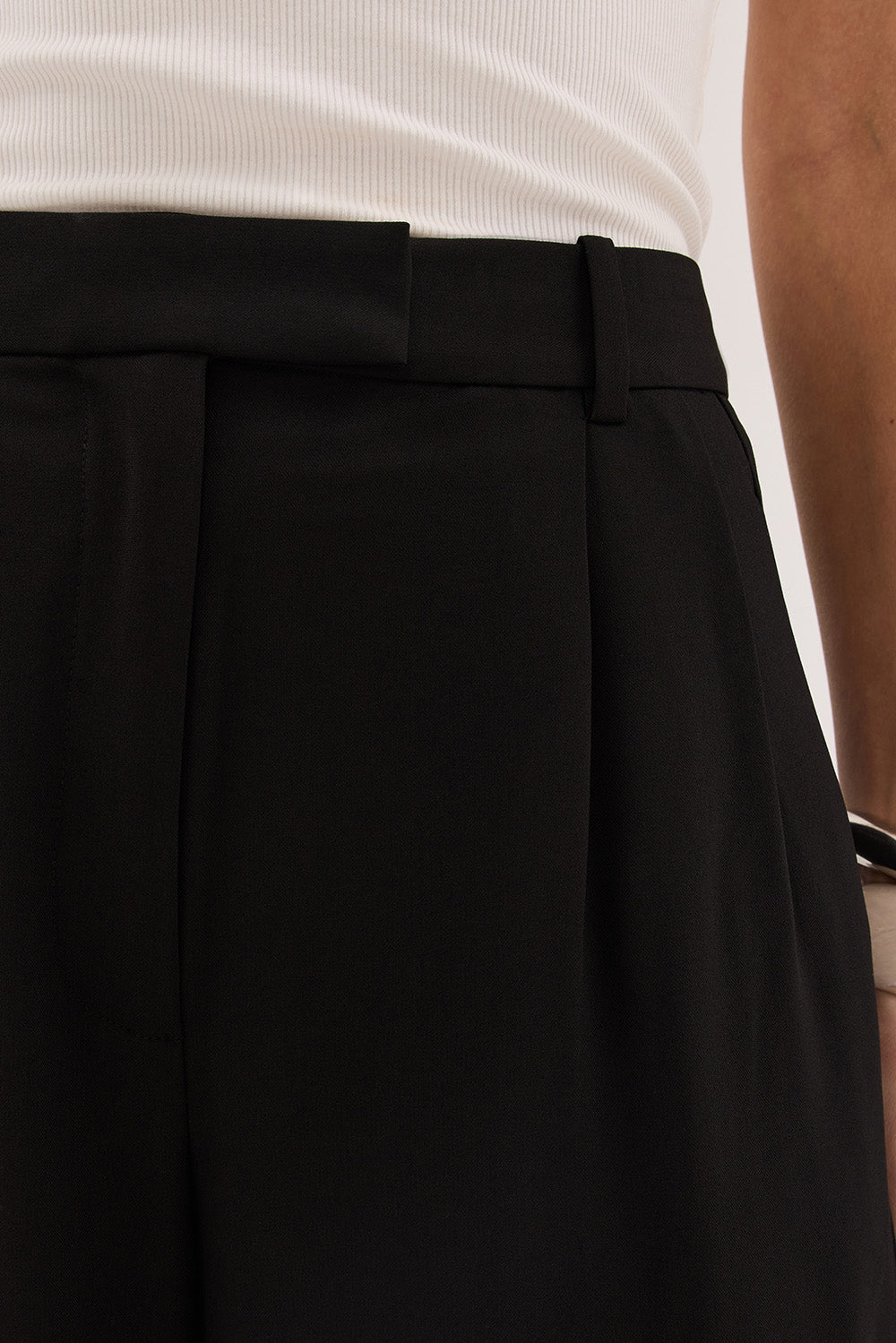 PARKER BLACK TAILORED WIDE LEG PANT