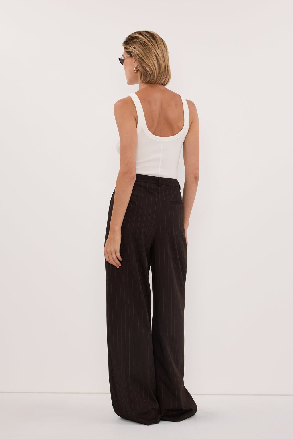 SIAN PEAT CHOC TAILORED WIDE PANT