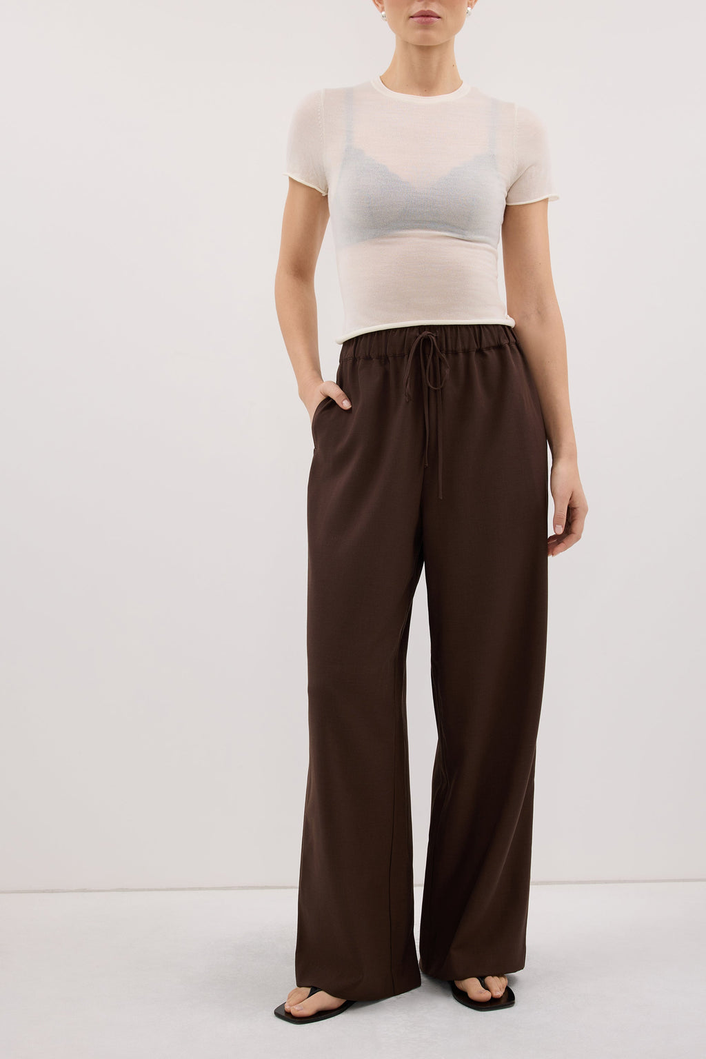 KENDALL MILK CHOC DRAWSTRING PANT