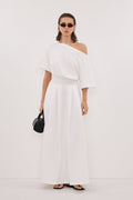 ESME WHITE ASYM MAXI DRESS