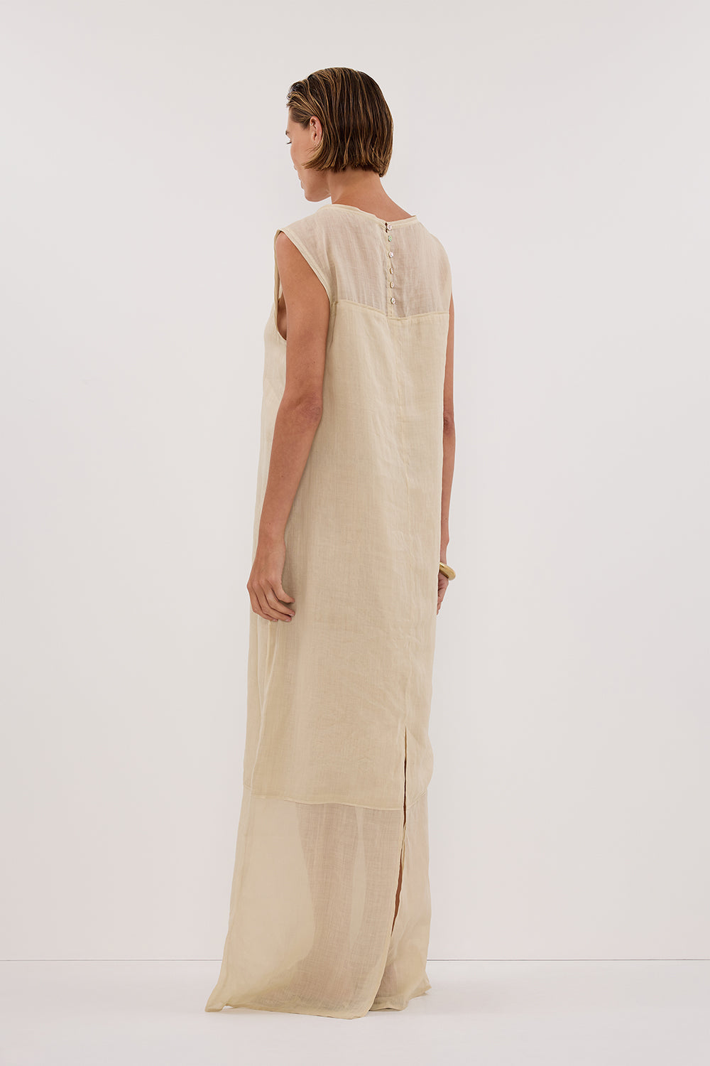 KAI PLASTER RAMIE SHELL MIDI DRESS