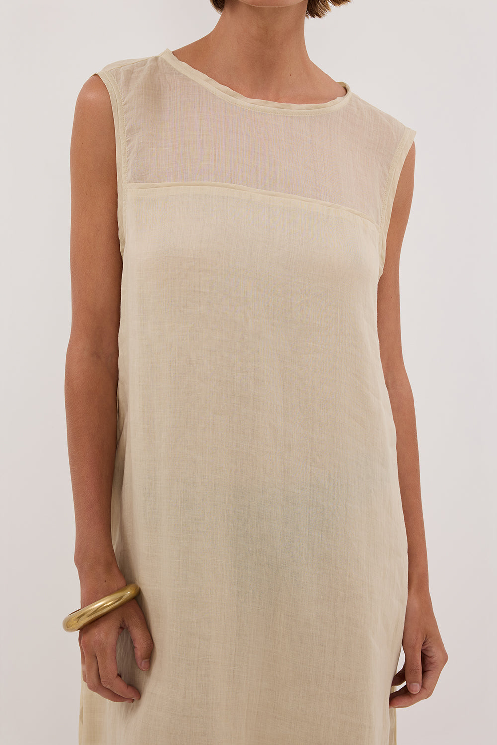 KAI PLASTER RAMIE SHELL MIDI DRESS