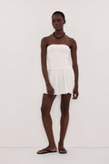 COCO WHITE STRAPLESS HYBRID MINI DRESS
