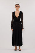 LIZZIE BLACK LACE LONG SLEEVE MAXI DRESS