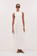 MEG OFF WHITE SLEEVELESS KNIT MIDI DRESS