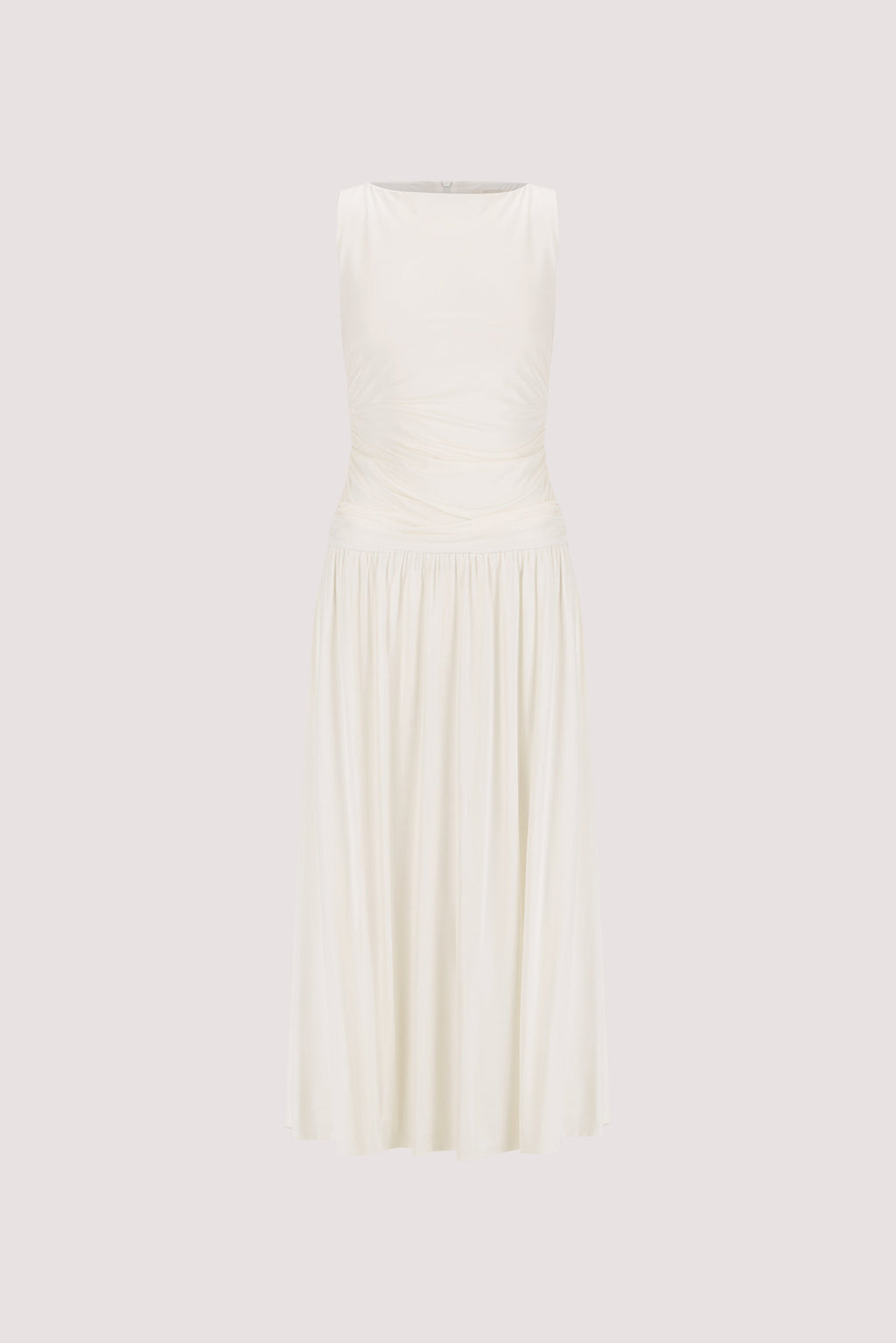 MEG OFF WHITE SLEEVELESS KNIT MIDI DRESS
