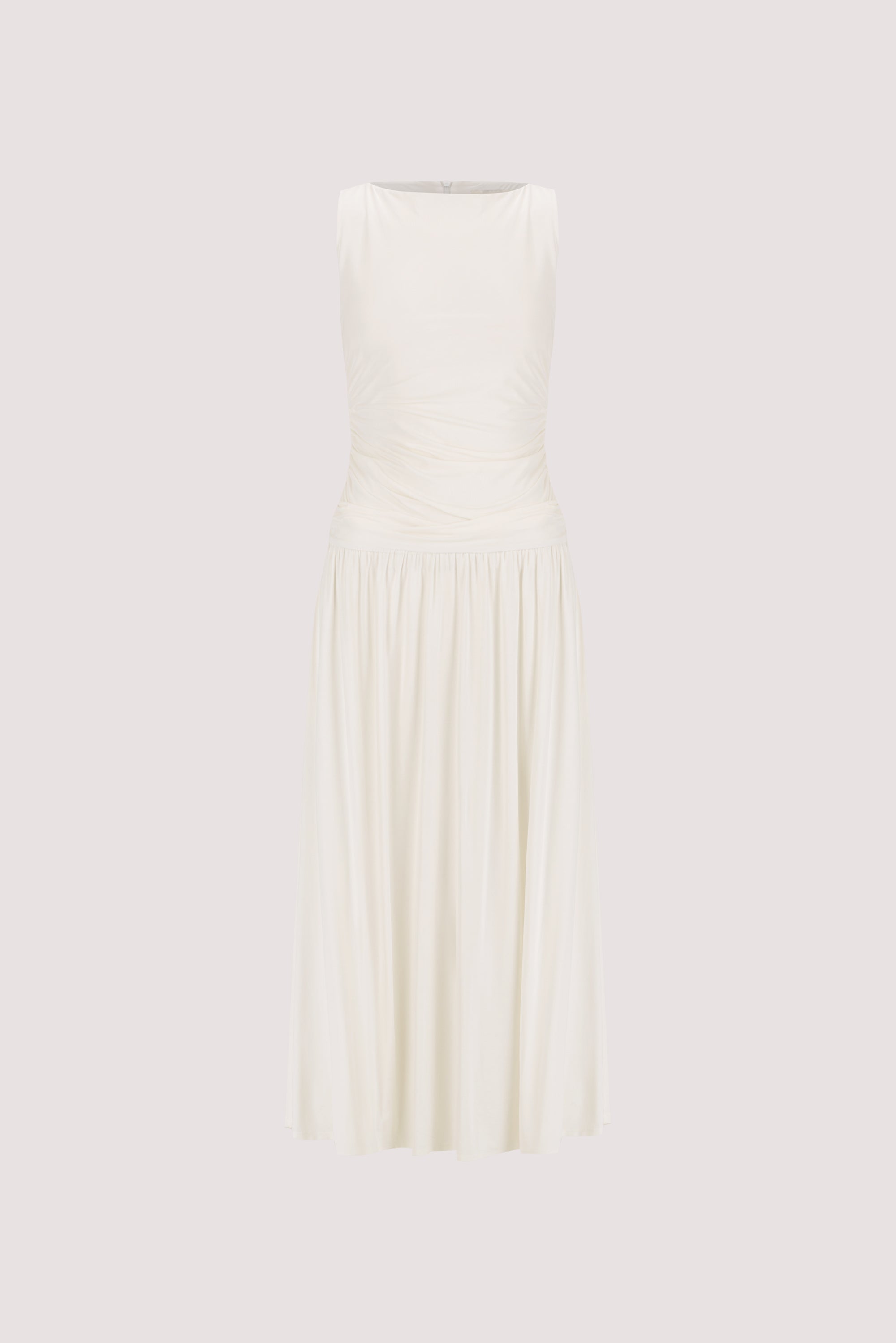 MEG OFF WHITE SLEEVELESS KNIT MIDI DRESS
