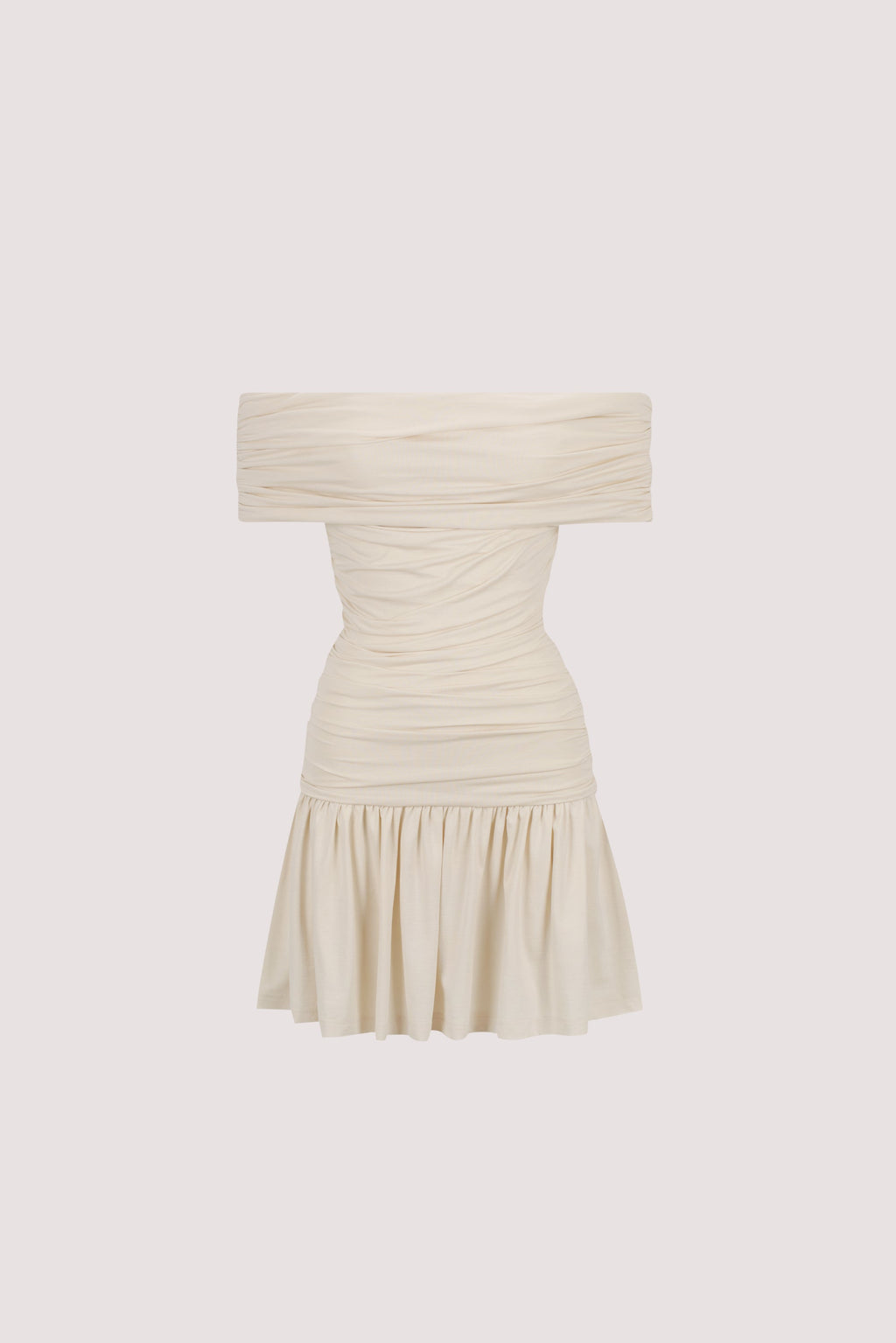 FEZ BONE OFF SHOULDER MINI DRESS