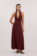 LYNN SAHARA HALTER MIDI DRESS