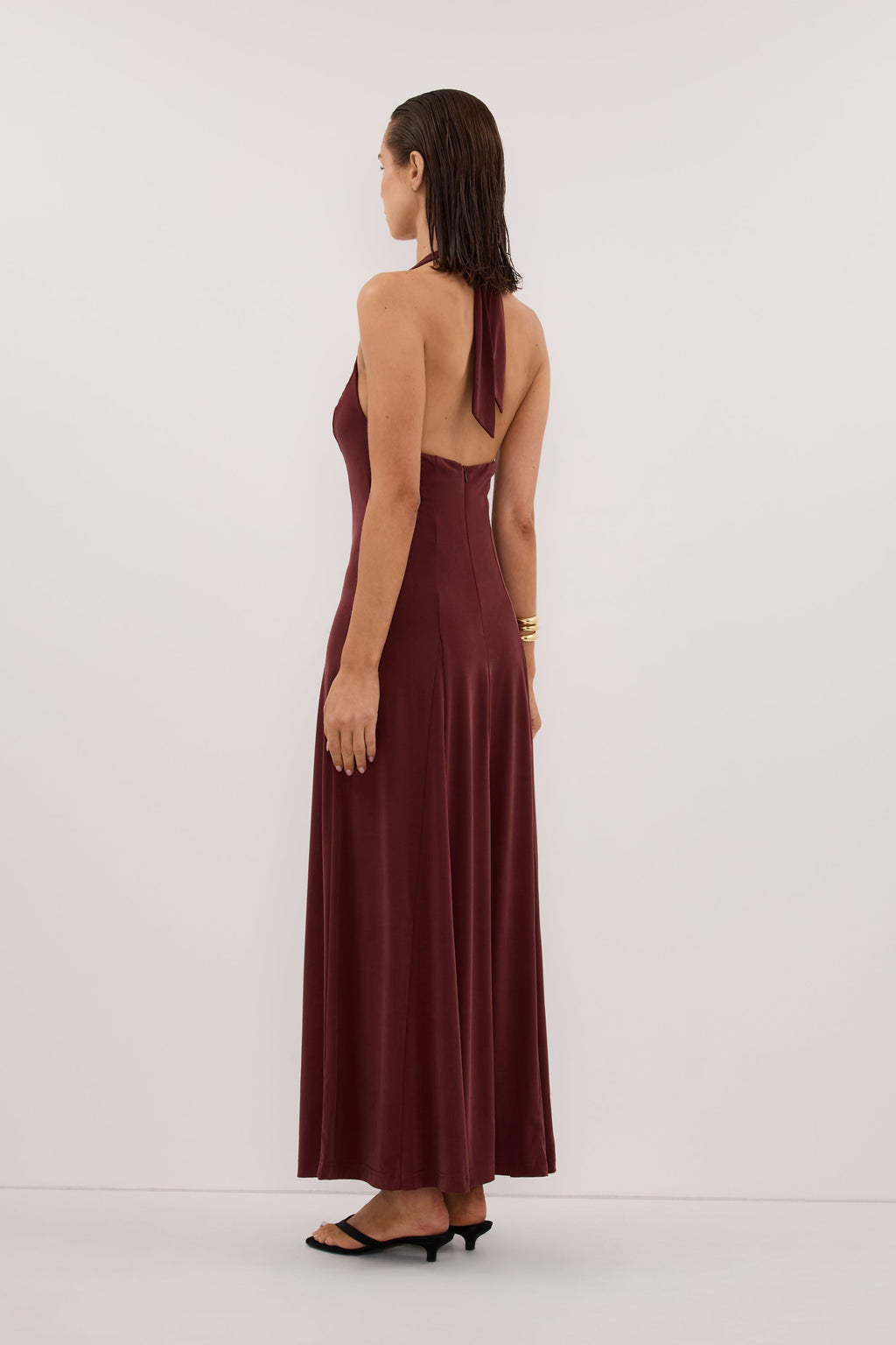 LYNN SAHARA HALTER MIDI DRESS