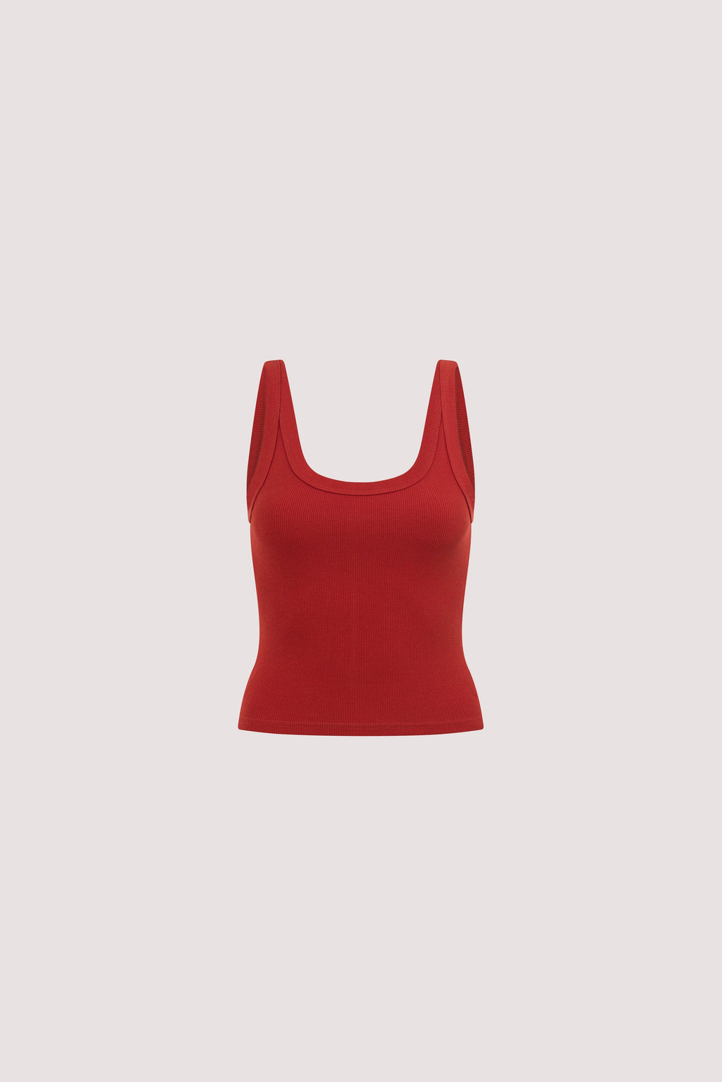 PHOEBE BURNT RED SCOOP NECK TANK TOP