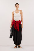 PHOEBE OFF WHITE SCOOP NECK TANK TOP