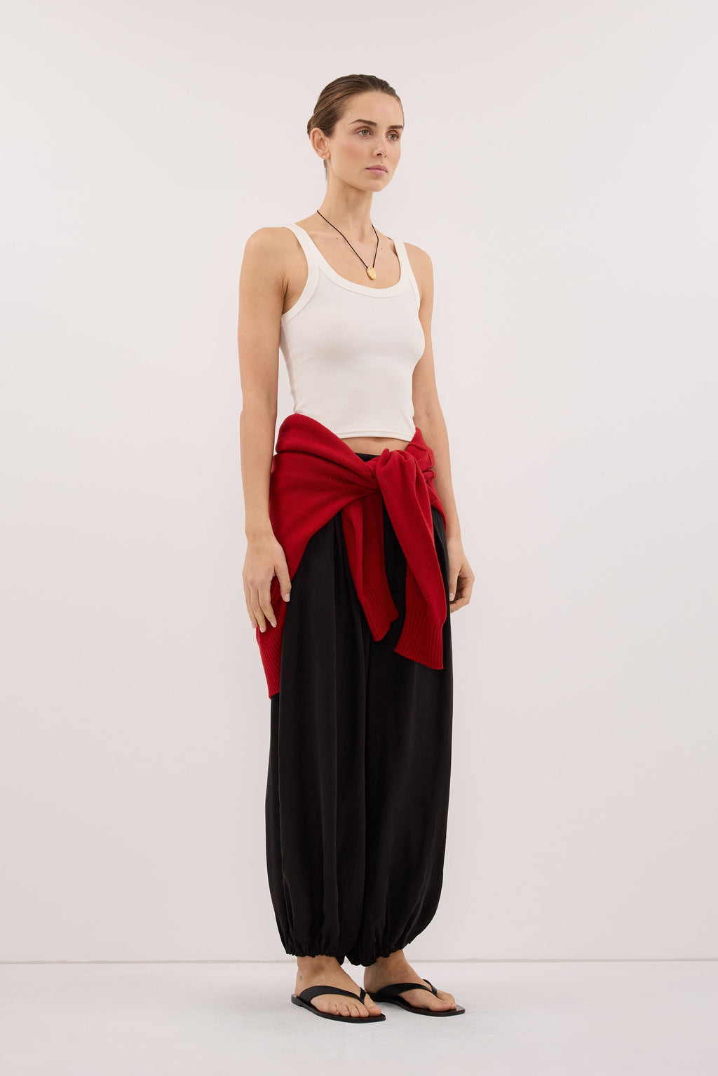 PHOEBE OFF WHITE SCOOP NECK TANK TOP