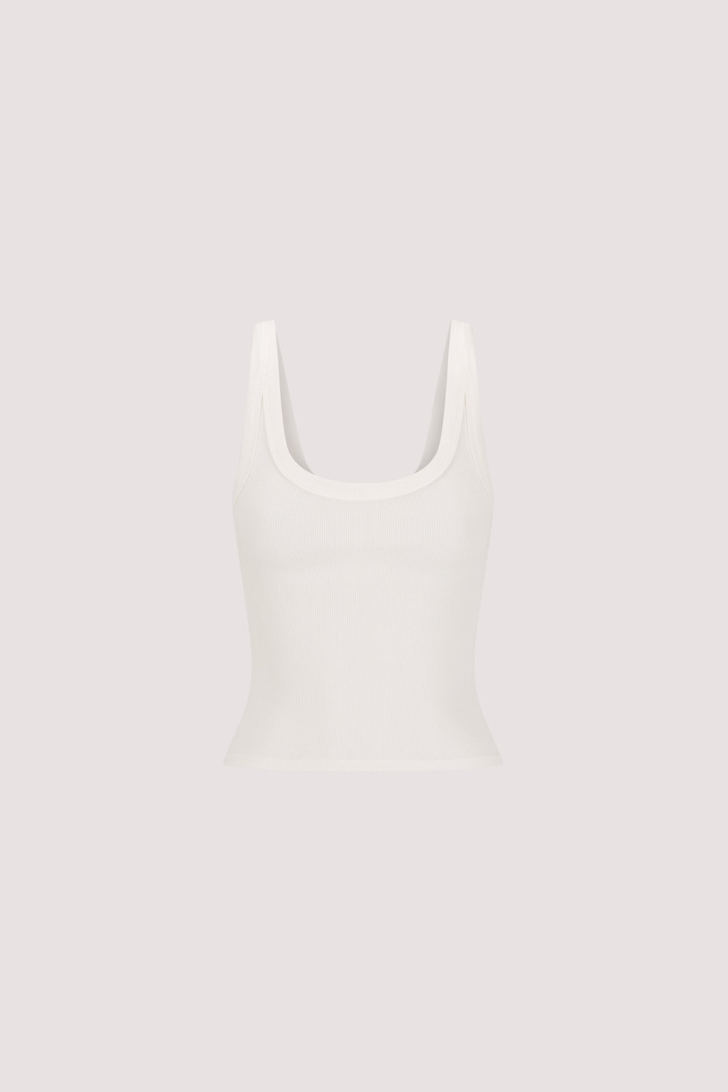 PHOEBE OFF WHITE SCOOP NECK TANK TOP