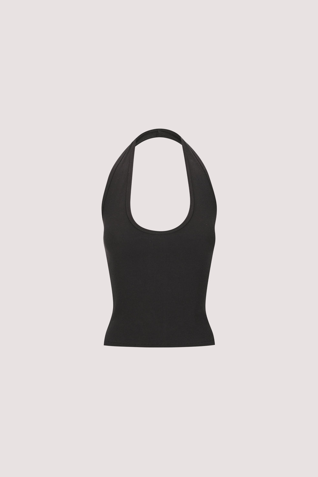 HARLAN BLACK KNIT HALTER TOP