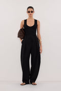 YASMIN BLACK SLEEVELESS KNIT TANK