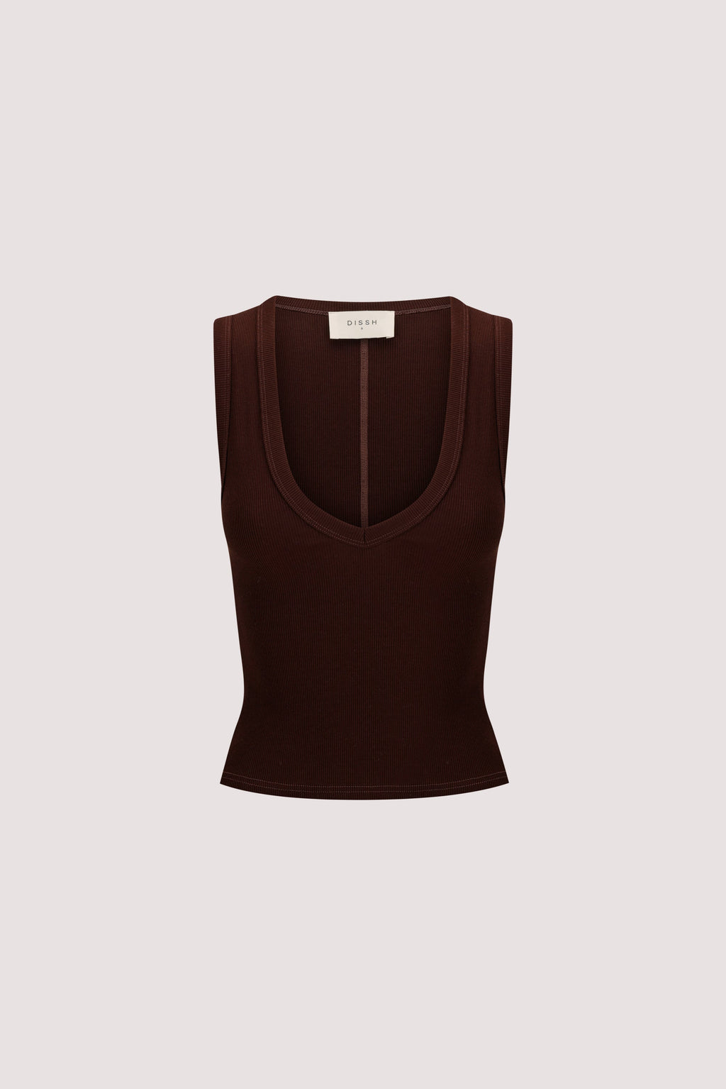YASMIN BURNT CHOC SLEEVELESS KNIT TANK