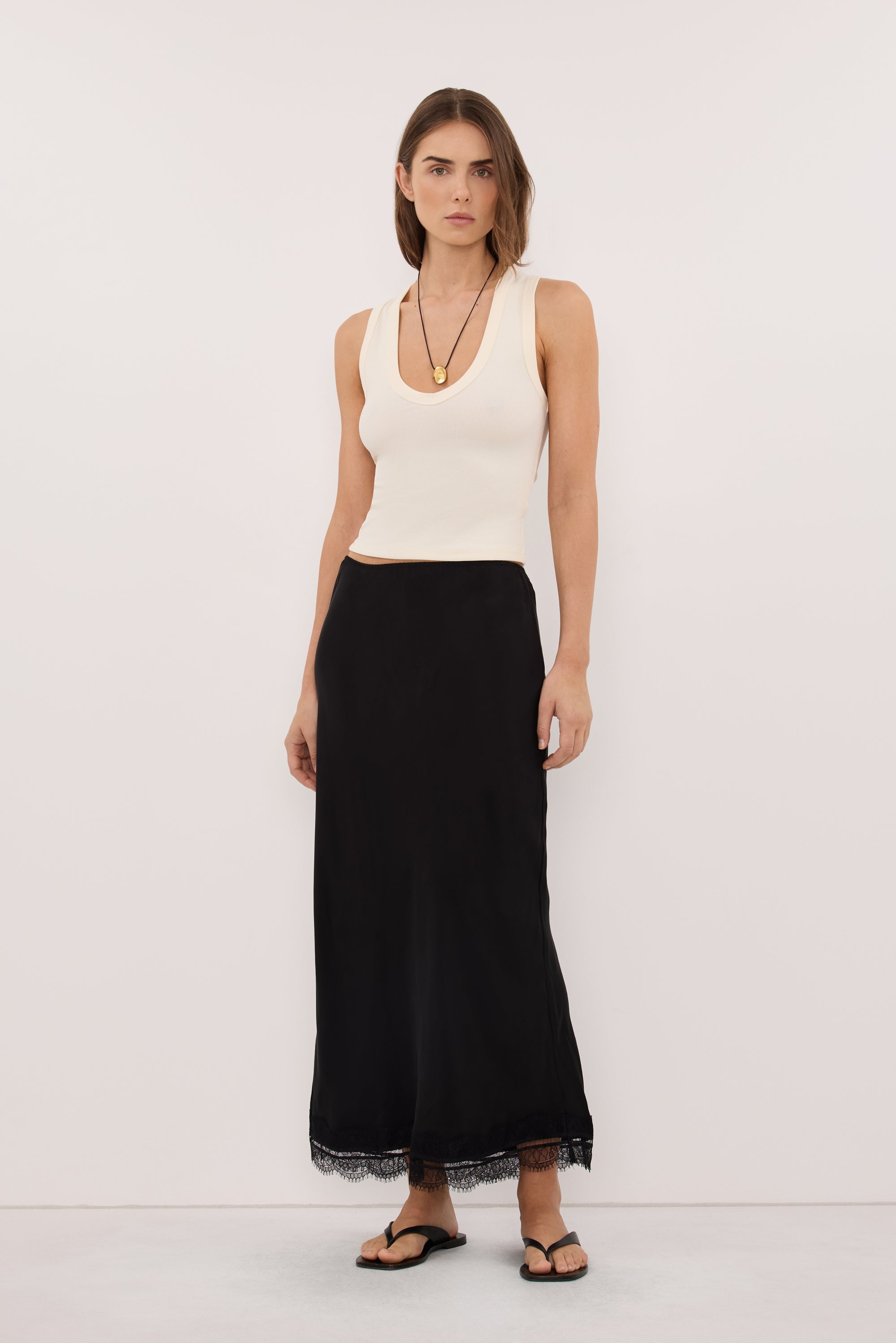 YASMIN STRAW SLEEVELESS KNIT TANK TOP