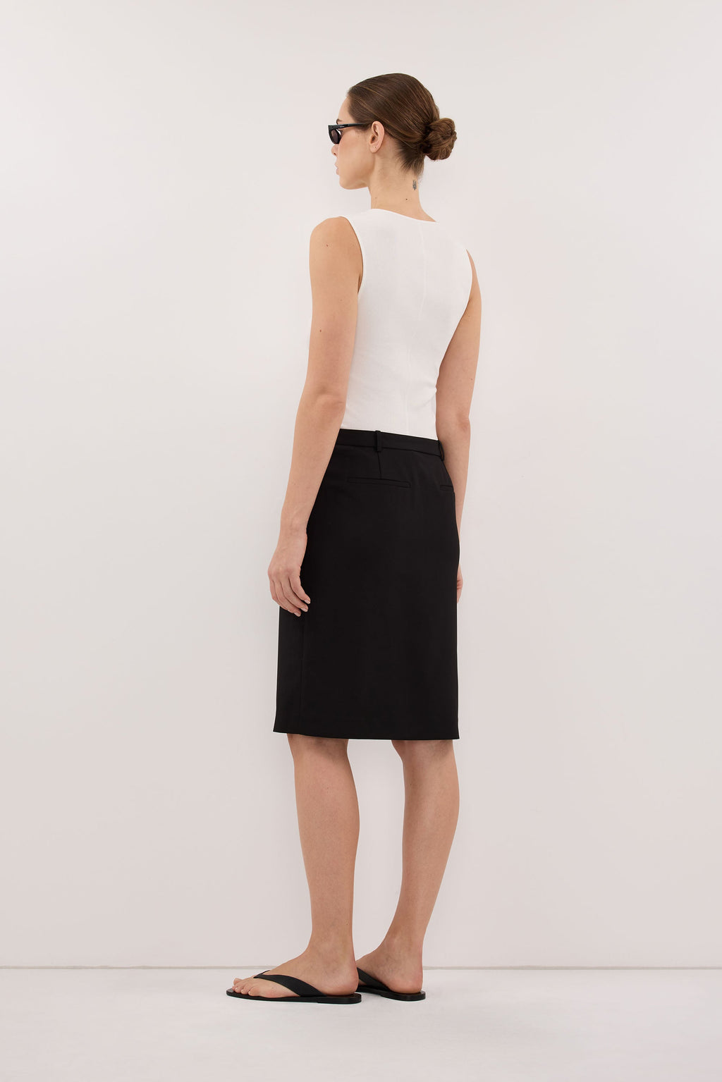AMARA OFF WHITE BOAT NECK KNIT TANK