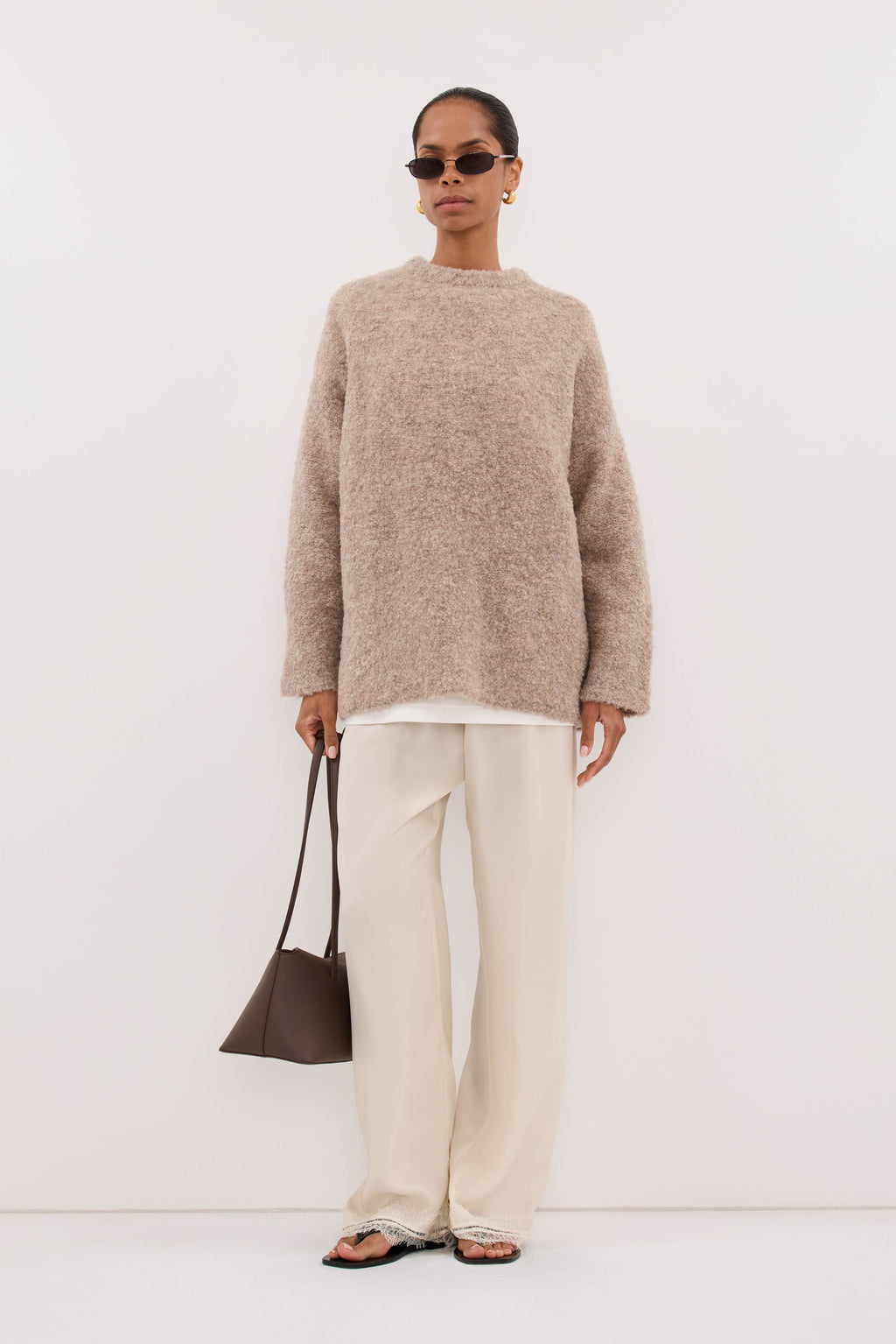 BILLIE OAT TEXTURED KNIT JUMPER