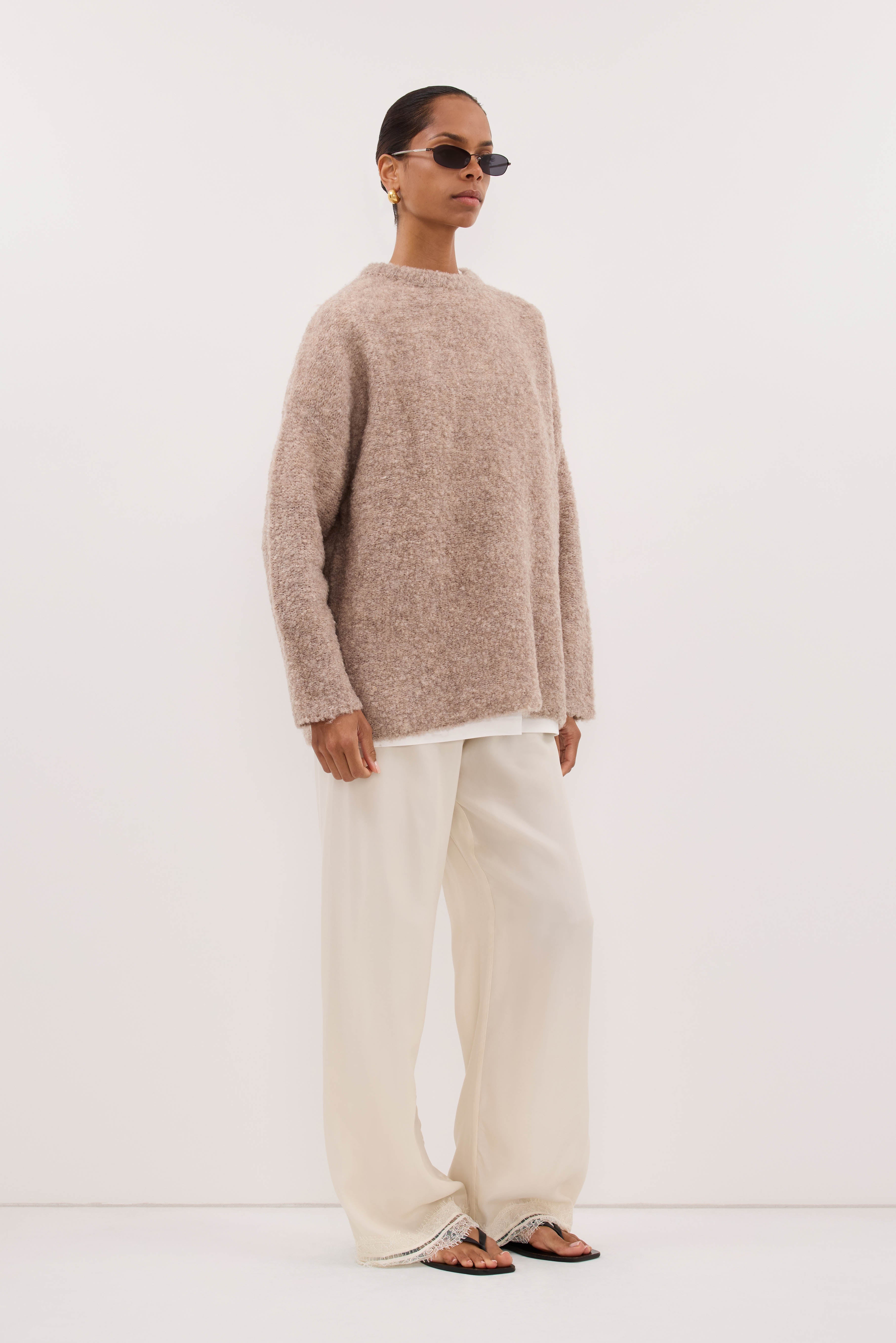BILLIE OAT TEXTURED KNIT JUMPER