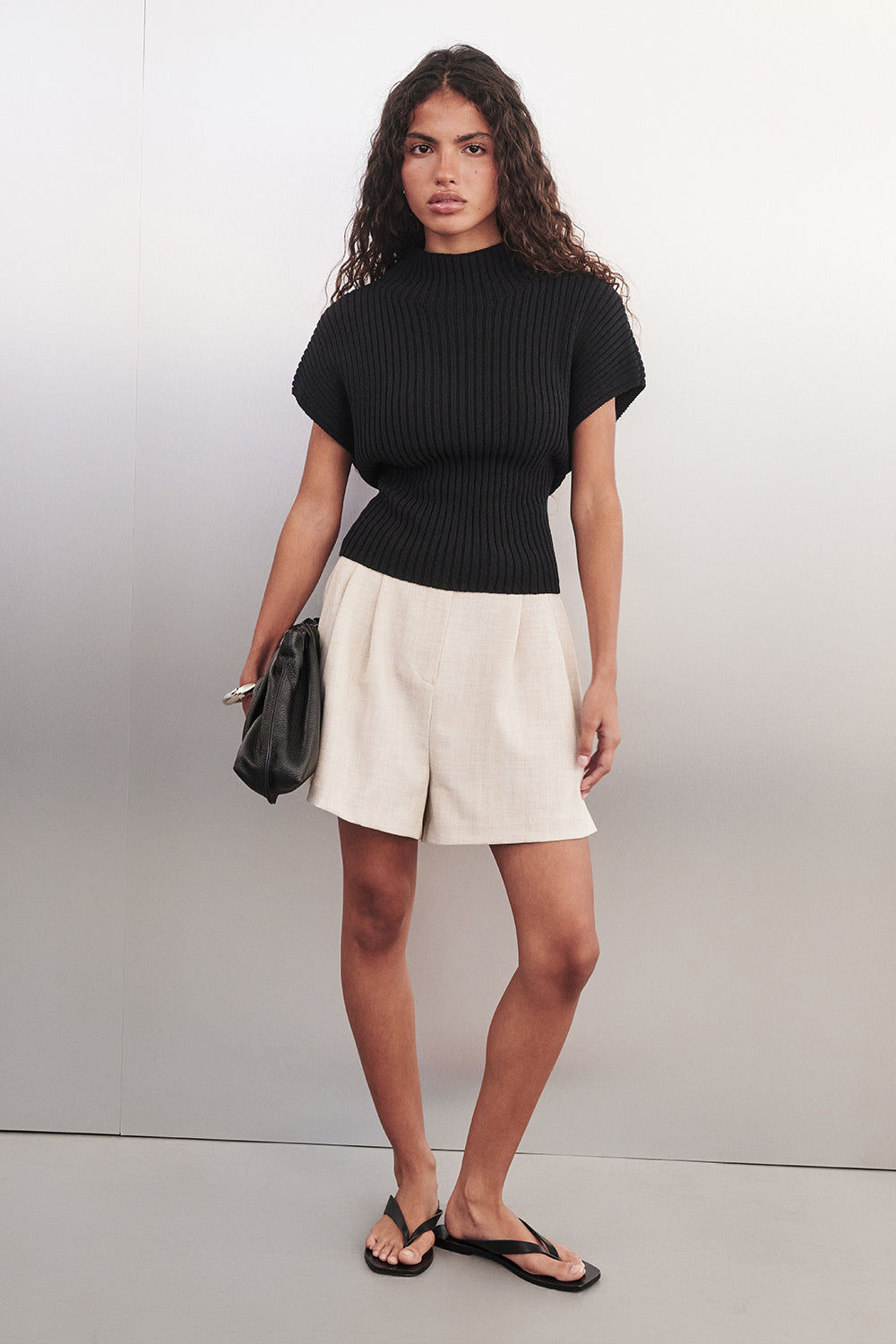 DELLA BLACK KNIT TOP