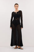 DELIA BLACK LACE BUTTON FRONT TOP