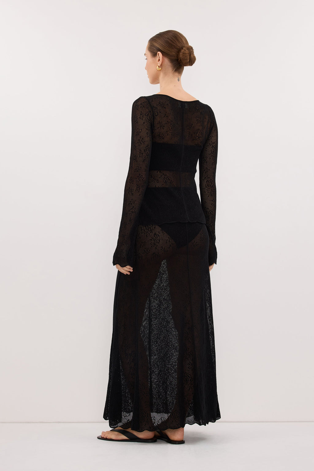 DELIA BLACK LACE BUTTON FRONT TOP