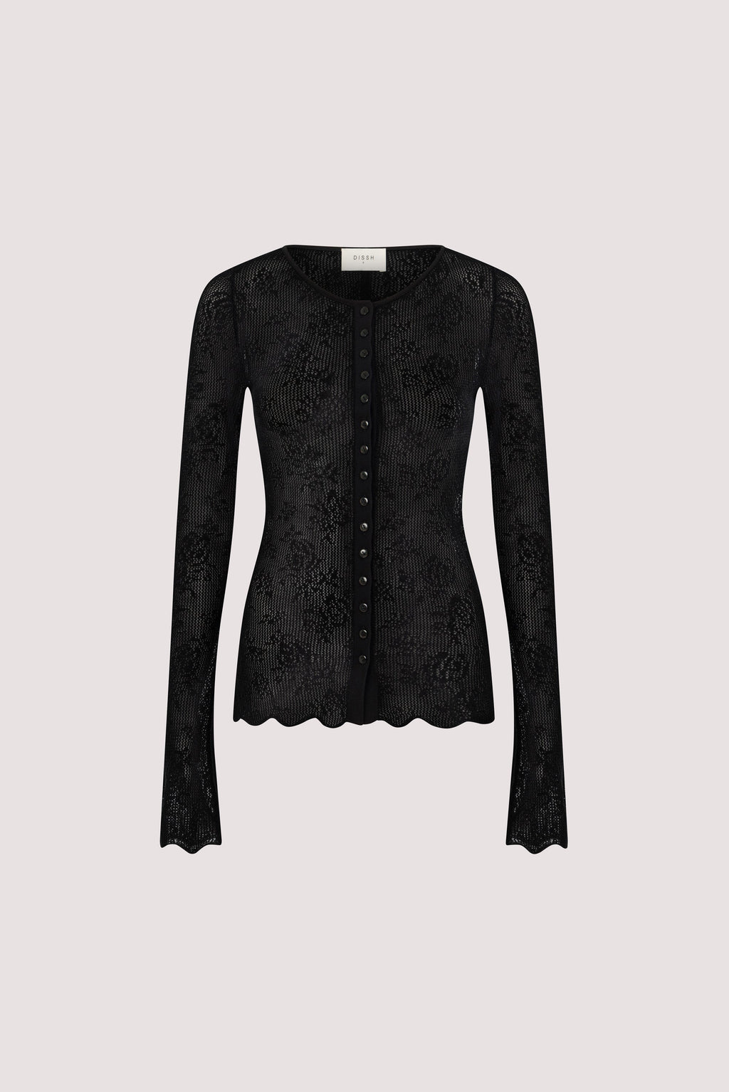 DELIA BLACK LACE BUTTON FRONT TOP