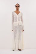 DELIA OFF WHITE LACE BUTTON TOP