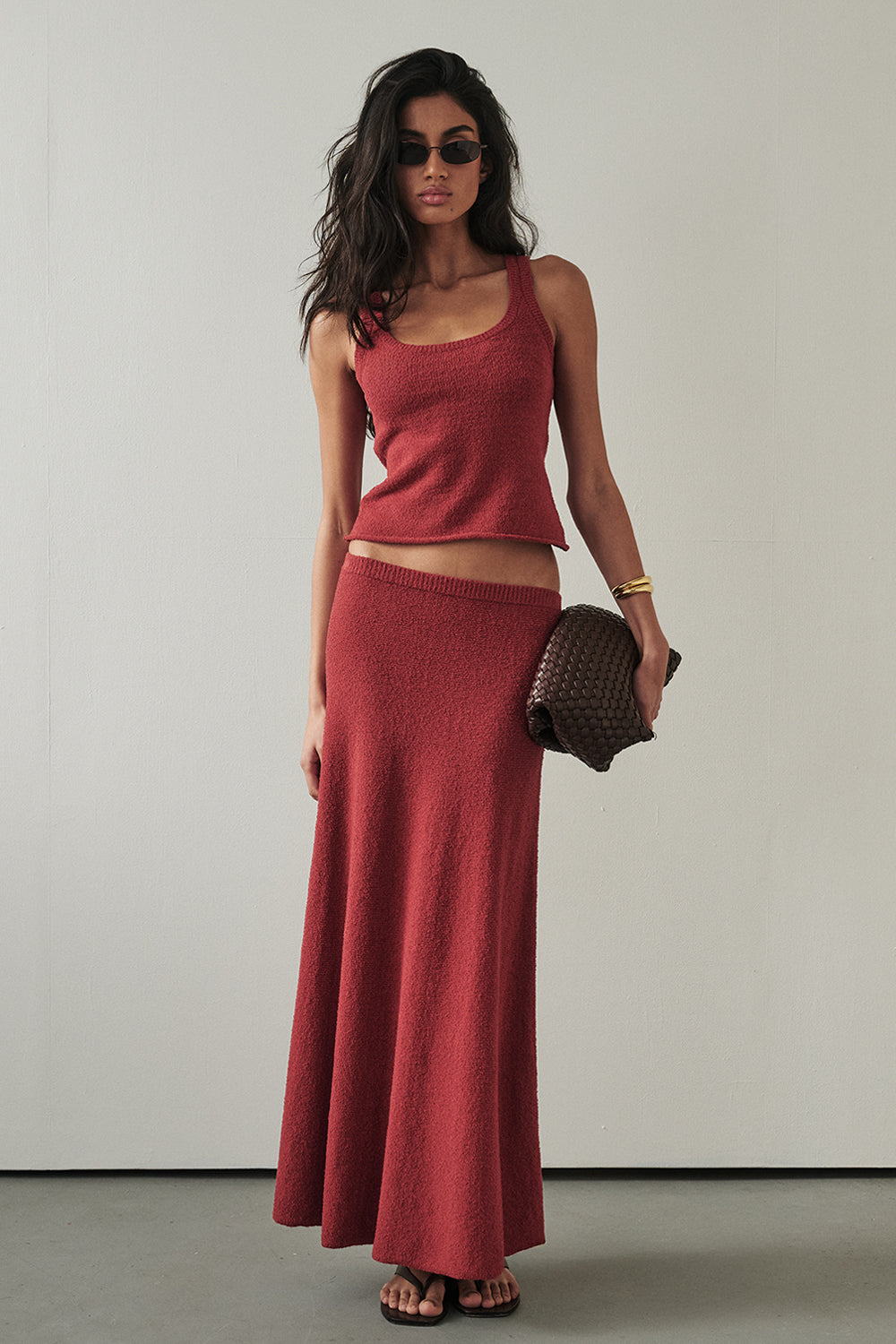 HARRIET BURNT RED KNIT TANK