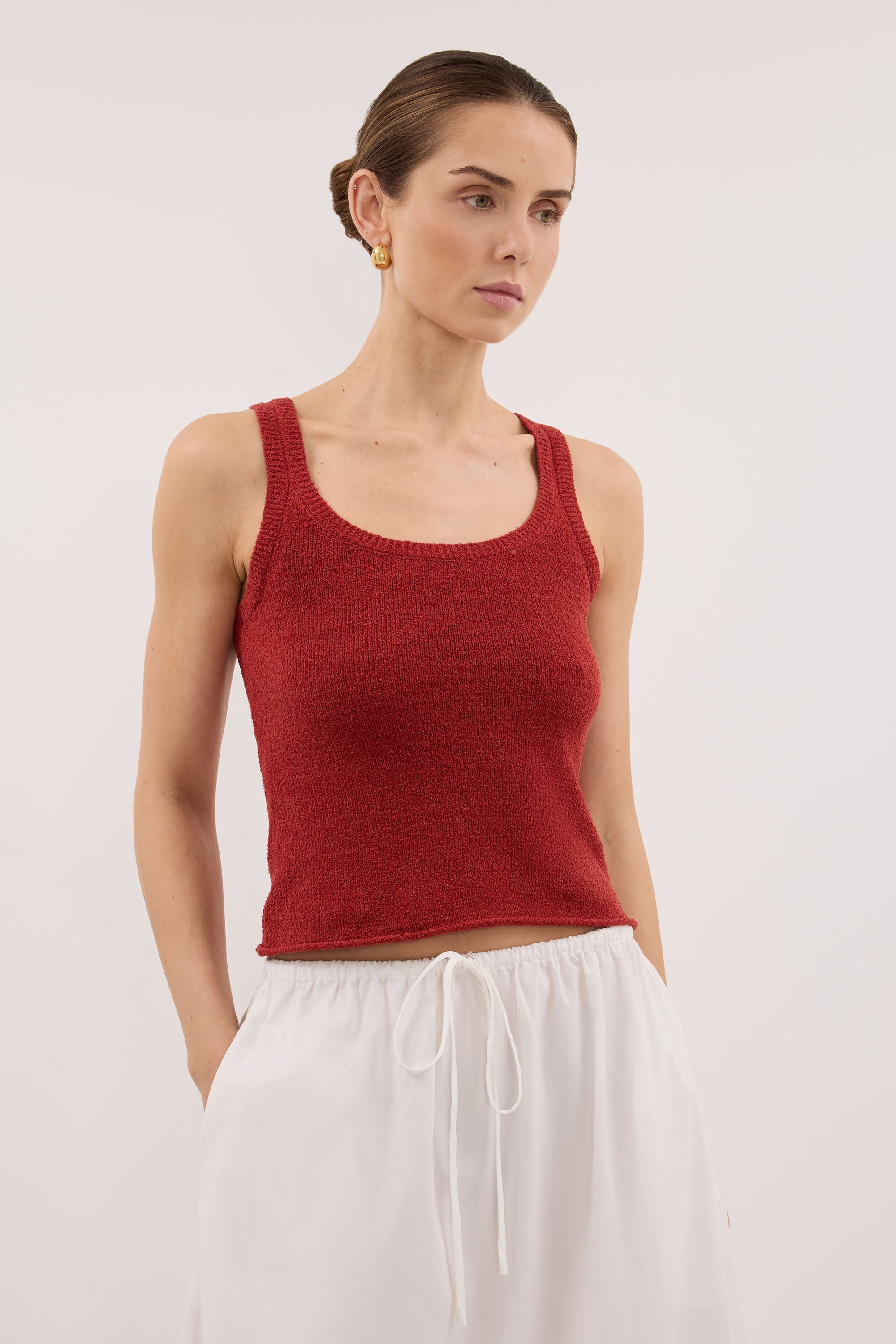 HARRIET BURNT RED KNIT TANK