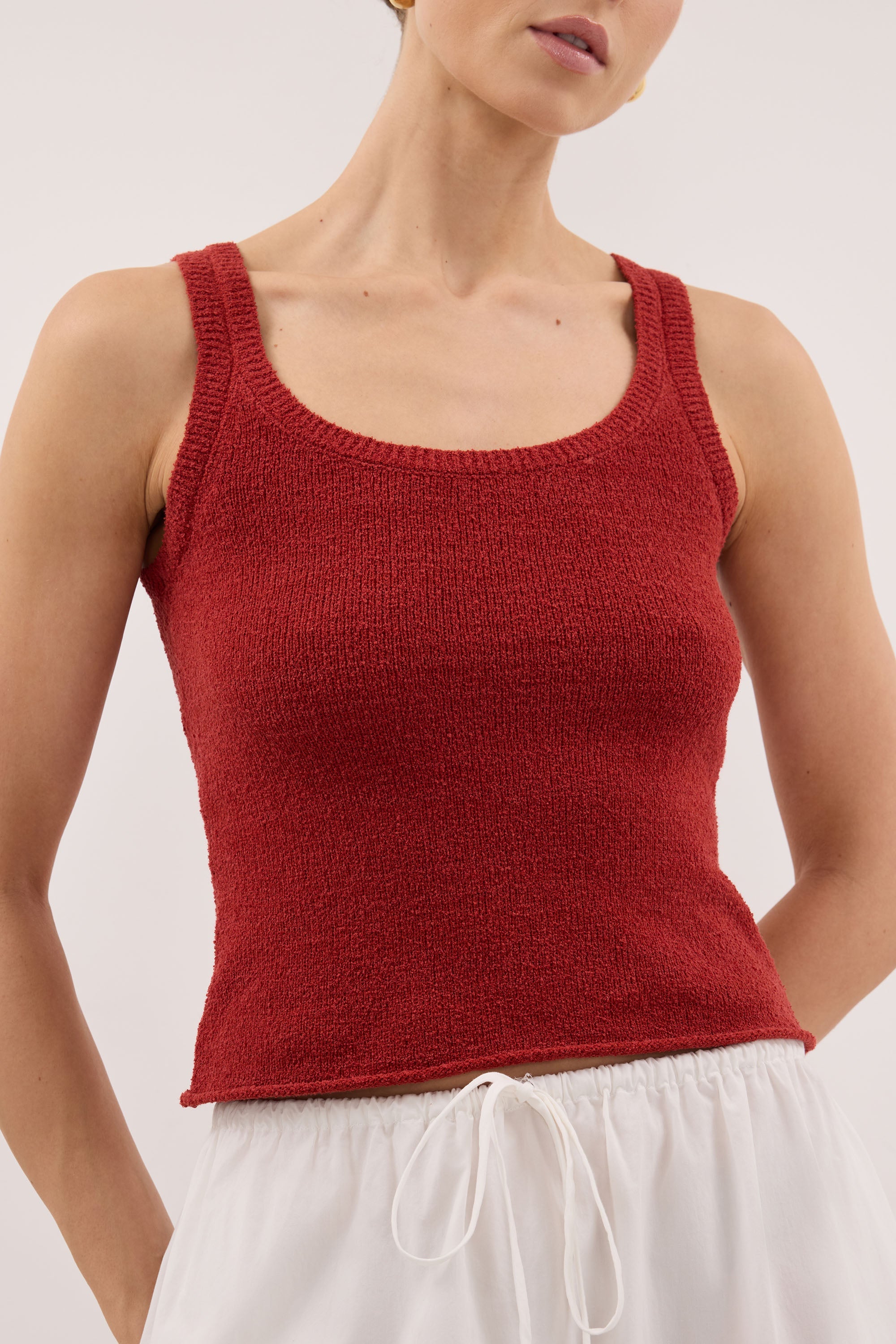 HARRIET BURNT RED KNIT TANK