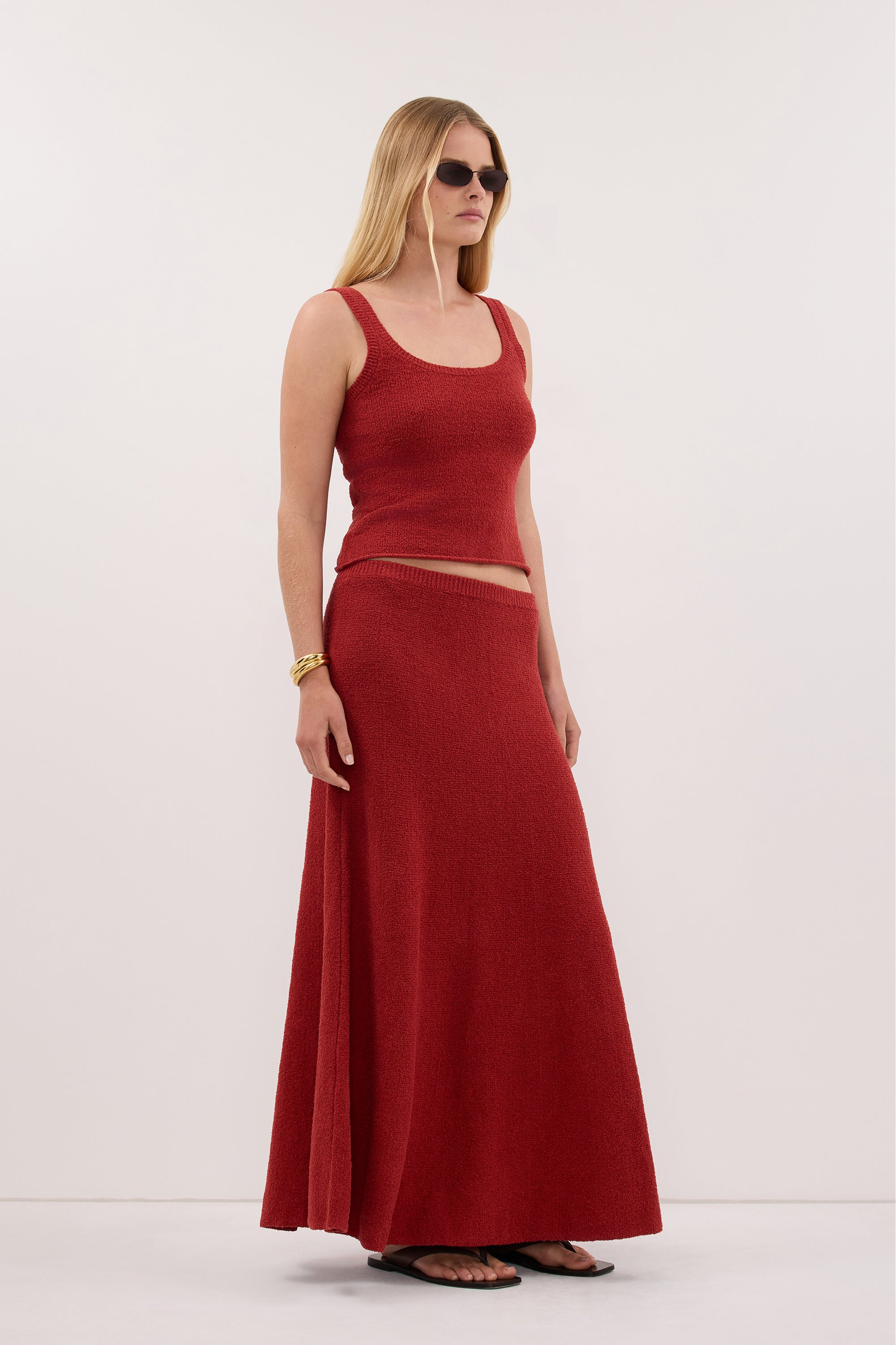 HARRIET BURNT RED KNIT TANK