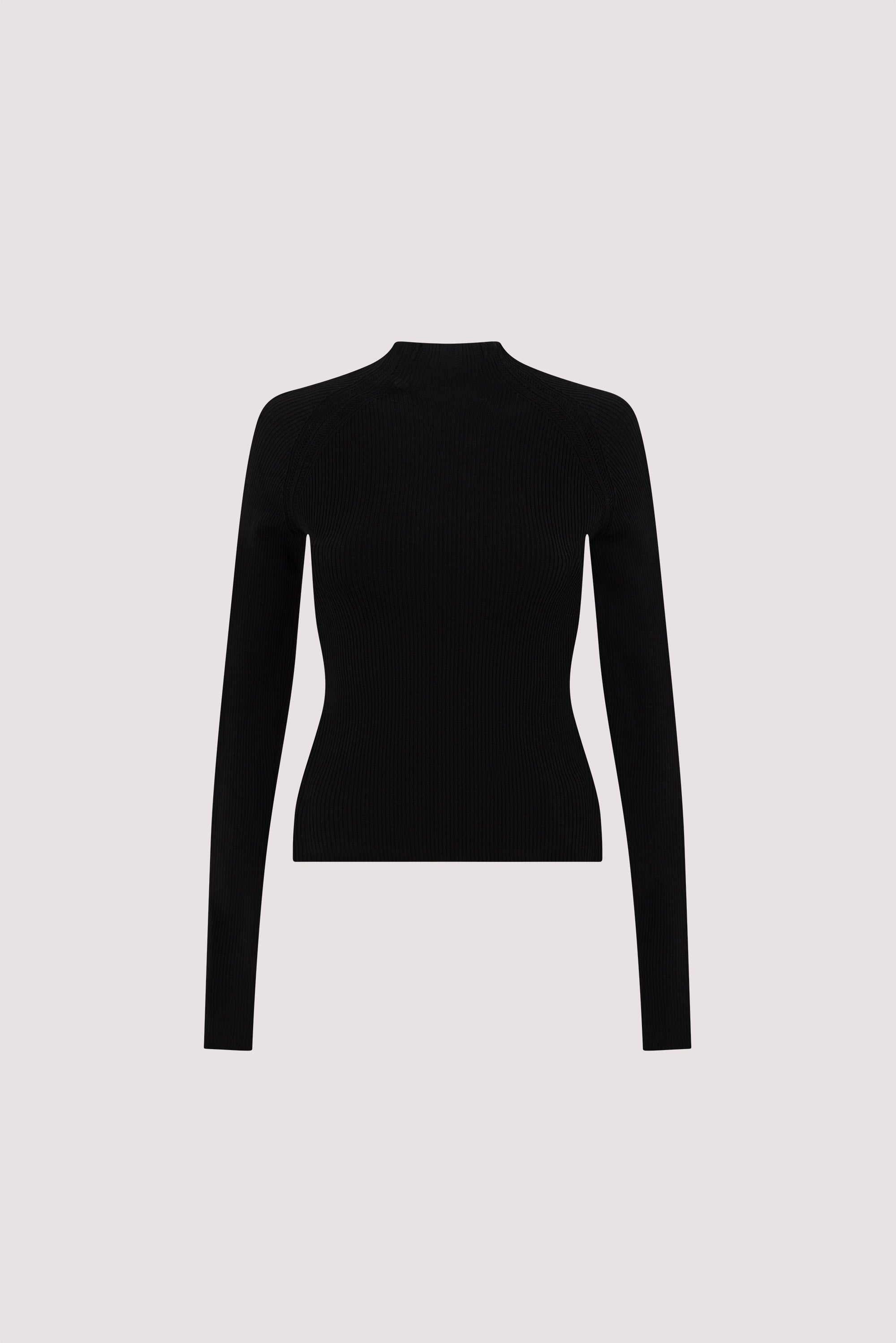 ANGEL BLACK RAGLAN FUNNEL NECK TOP