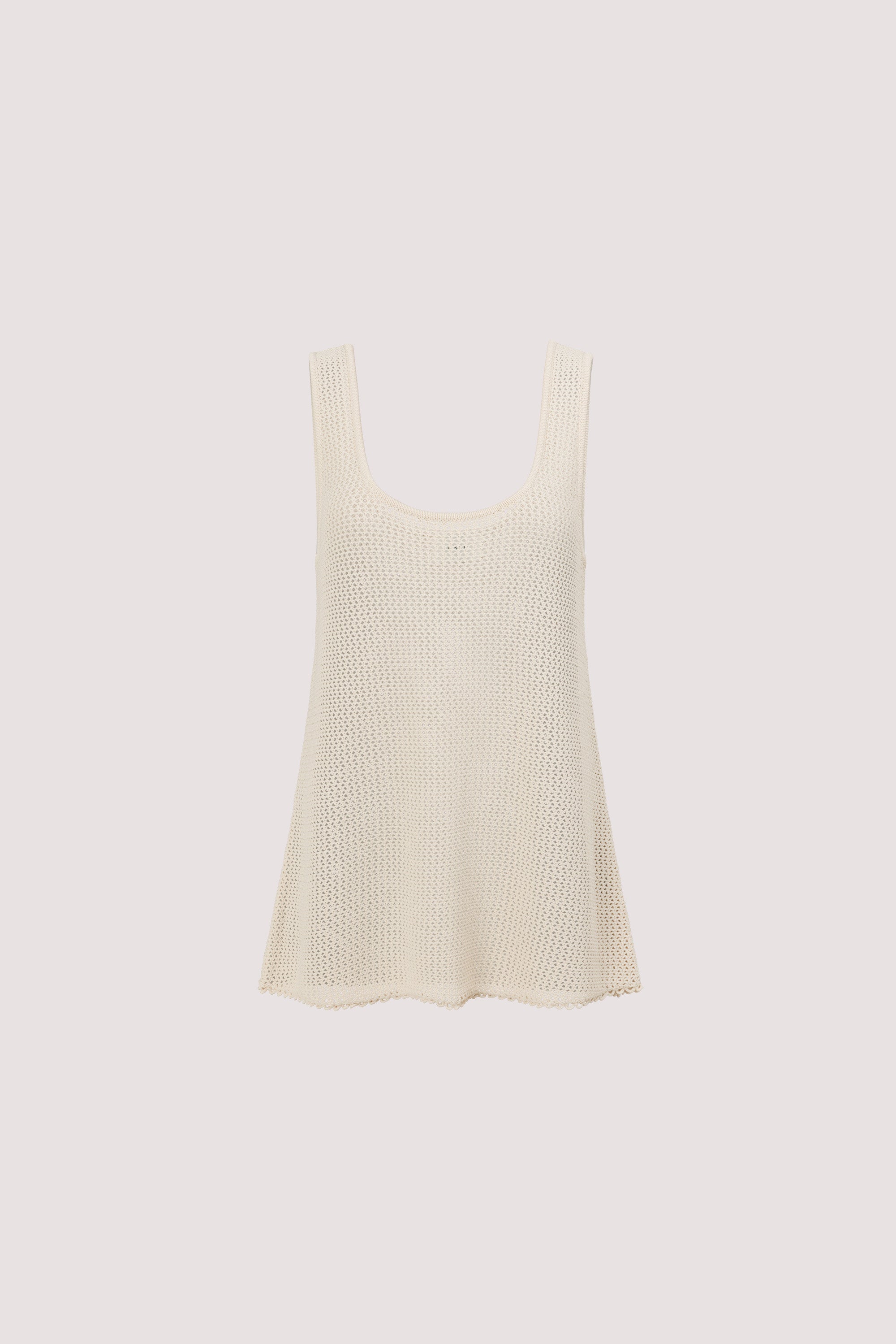NALIA NATURAL OPEN KNIT SCOOP TANK