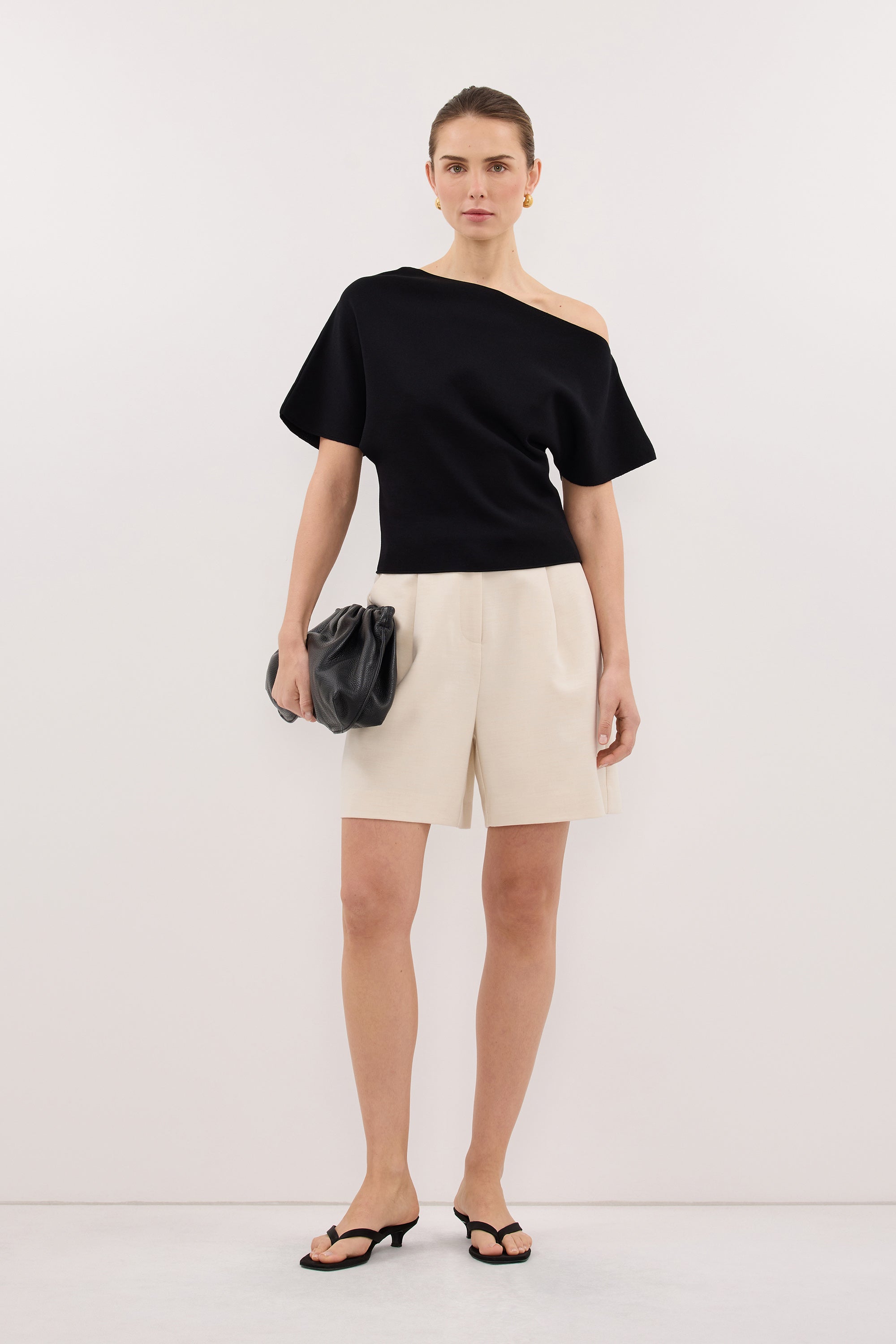 SCARLETT BLACK ASYM KNIT TOP